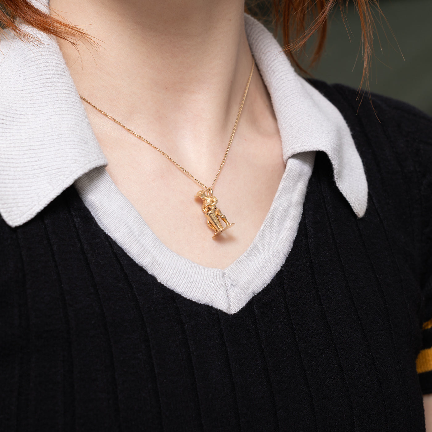 14k Yellow Gold Drummer Charm