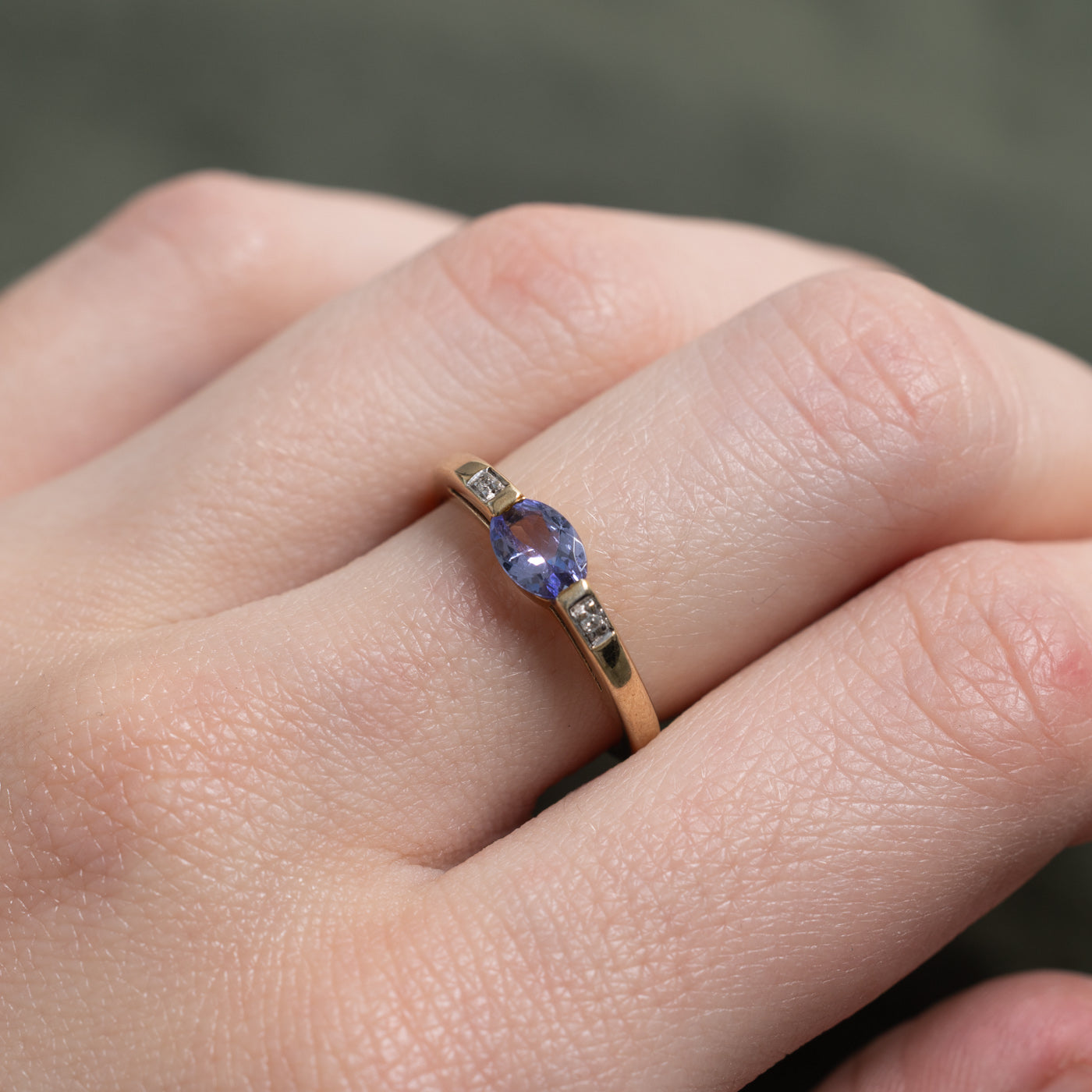 East West Tanzanite & Diamond Ring | 0.36ct, 0.01ctw | SZ 5.5 |
