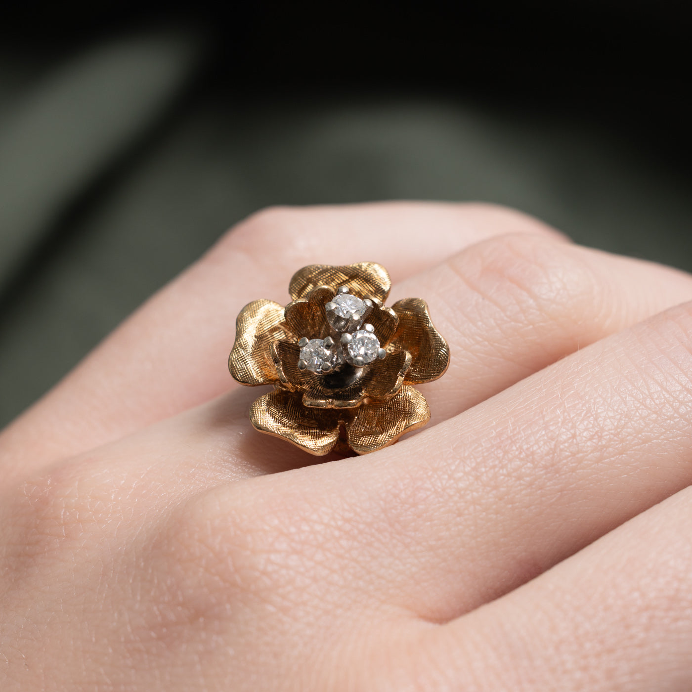 Diamond Flower Cocktail Ring | 0.23ctw | SZ 5.25 |