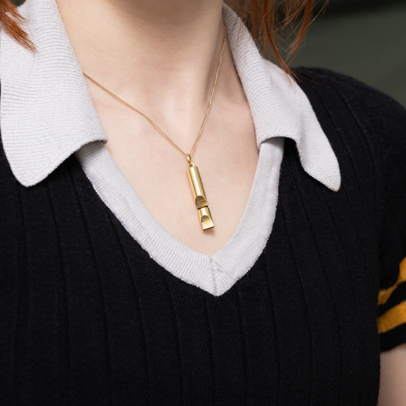 18k Yellow Gold Whistle Pendant