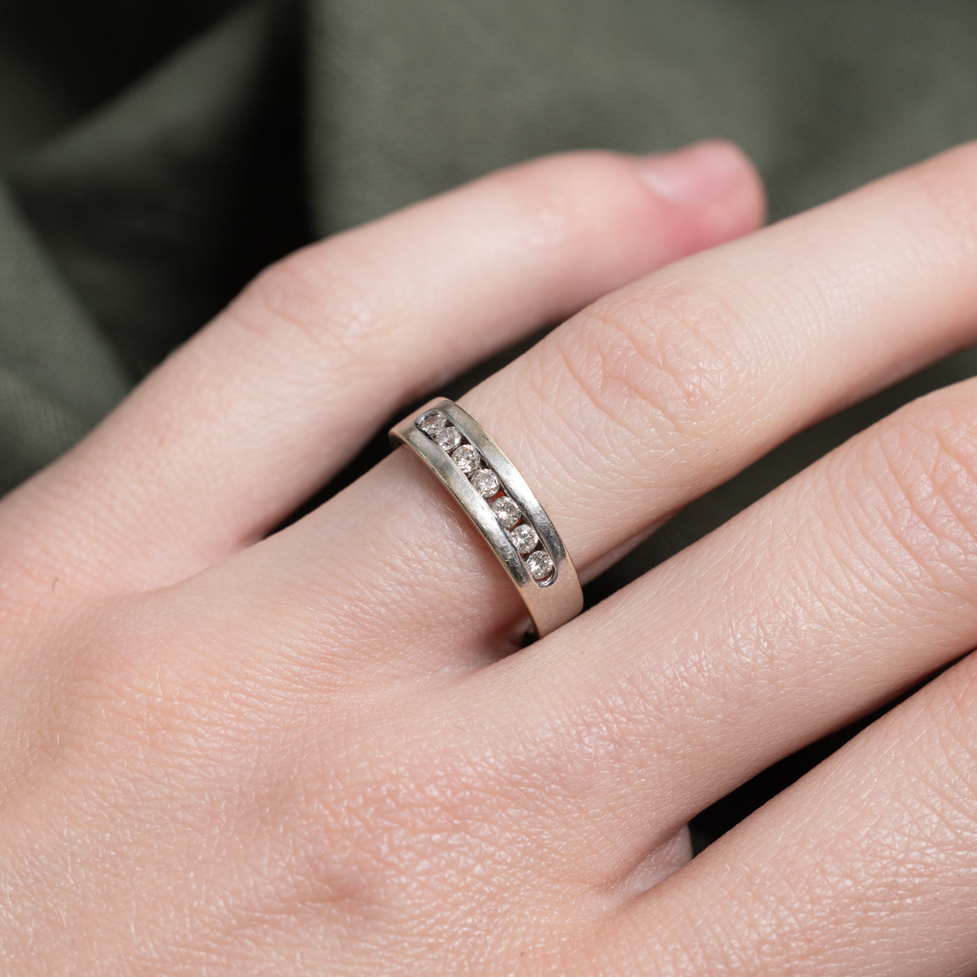 Channel Set Semi Eternity Diamond Band | 0.14ctw | SZ 5.5 |