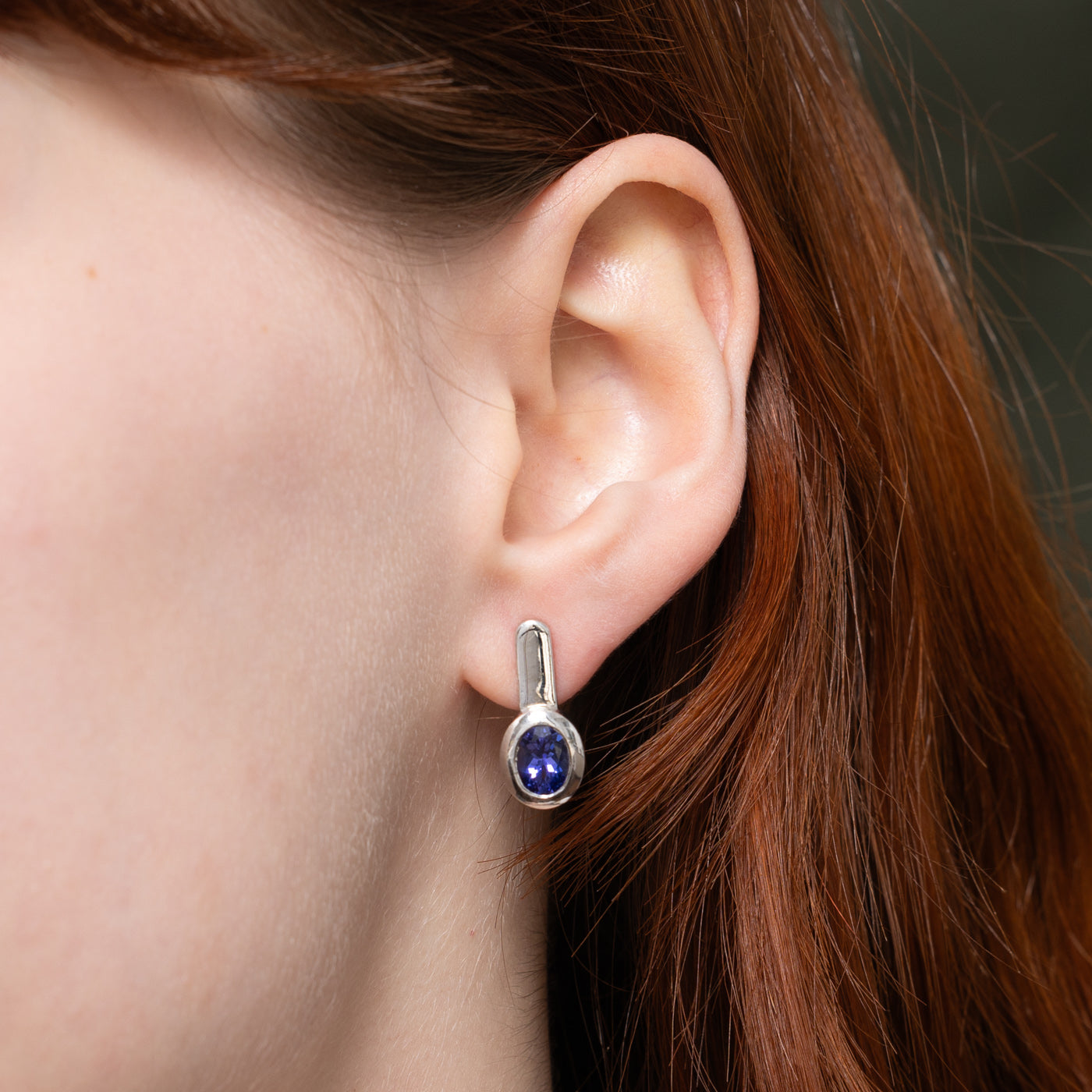 Bezel Set Tanzanite Drop Earrings | 2.0ctw |
