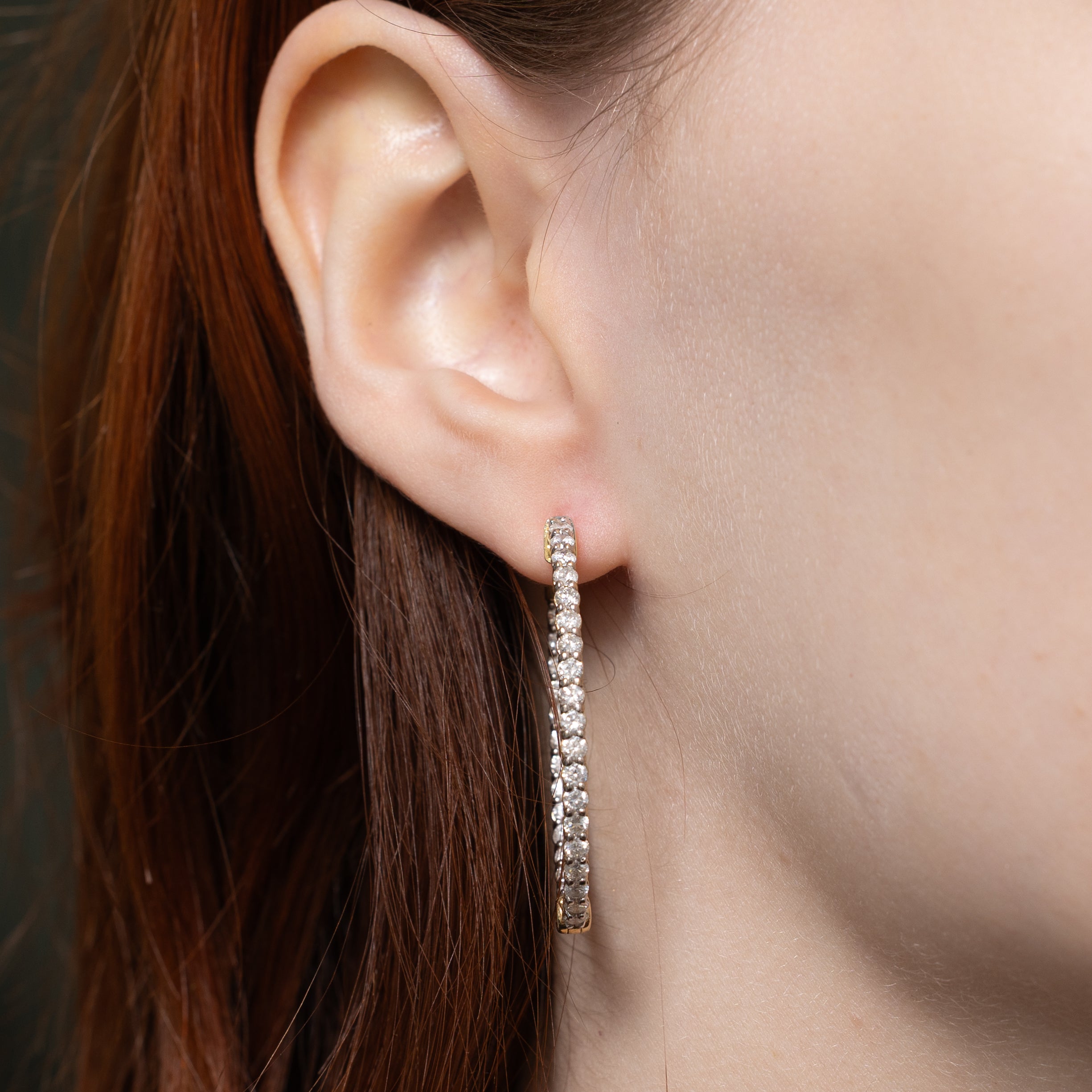 Eternity Diamond Hoop Earrings | 2.64ctw