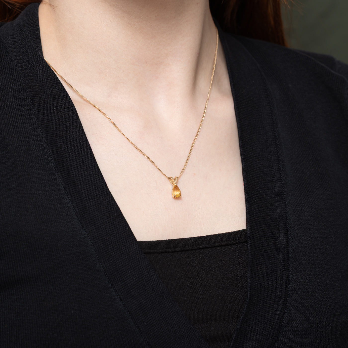 Pendentif en citrine taille poire