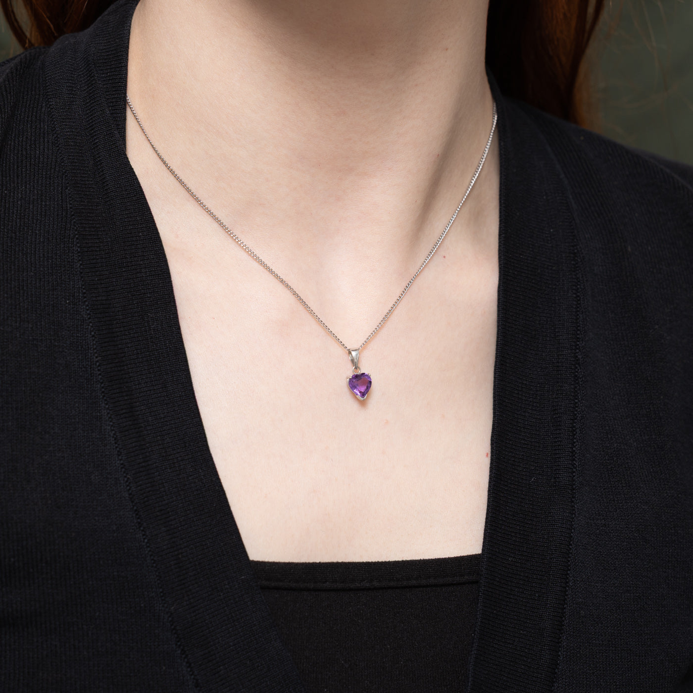 Heart Cut Amethyst Pendant