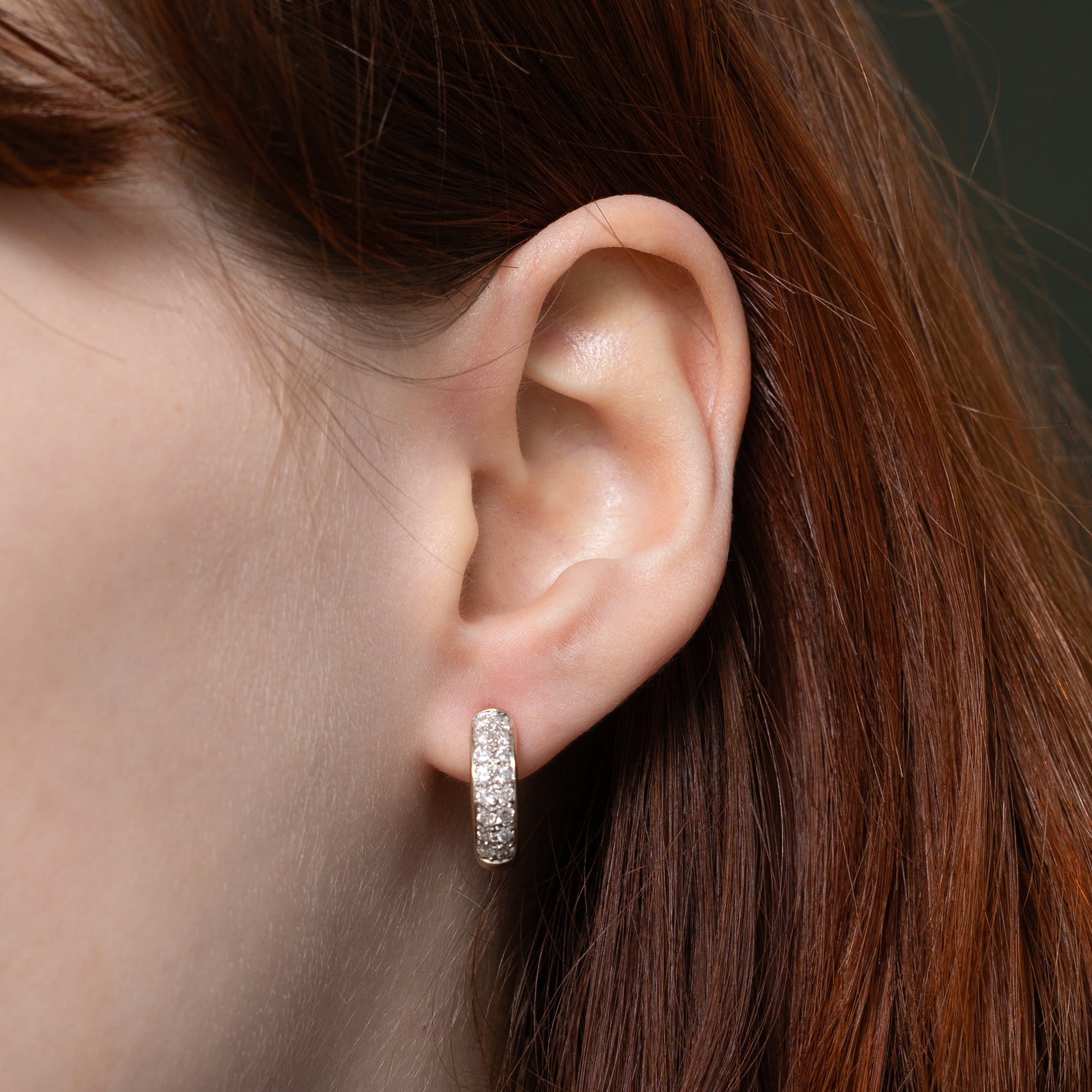 Pavé Set Diamond Huggie Earrings | 0.82ctw