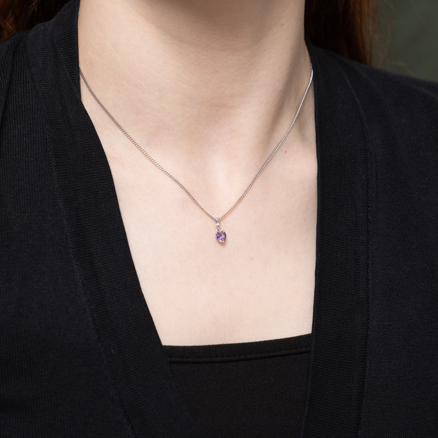 Heart Cut Amethyst Pendant