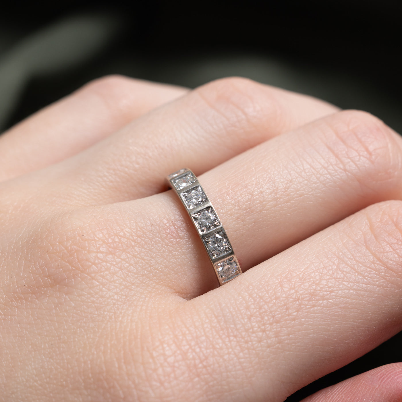 Semi Eternity Diamond Geometric Band | 0.63ctw | SZ 7.75 |