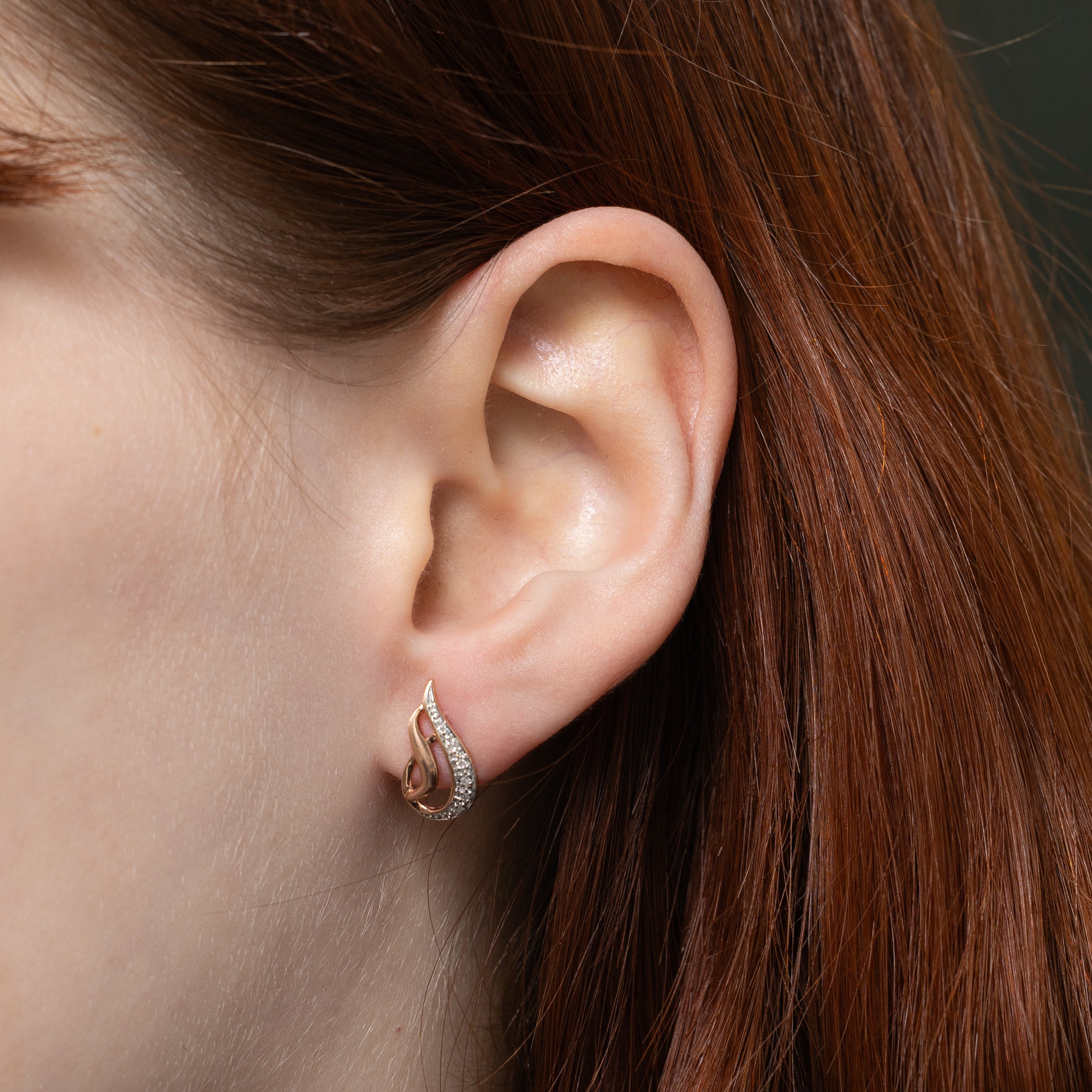 Diamond Teardrop Stud Earrings | 0.05ctw