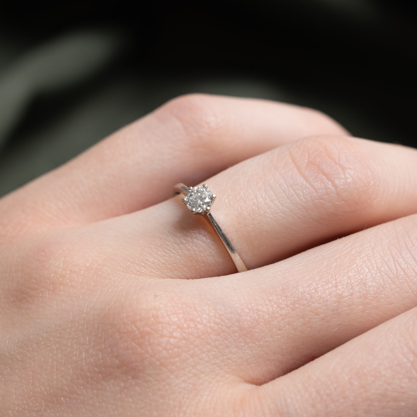 Solitaire Diamond Reverse Tapered Ring | 0.27ct | SZ 6.0 |