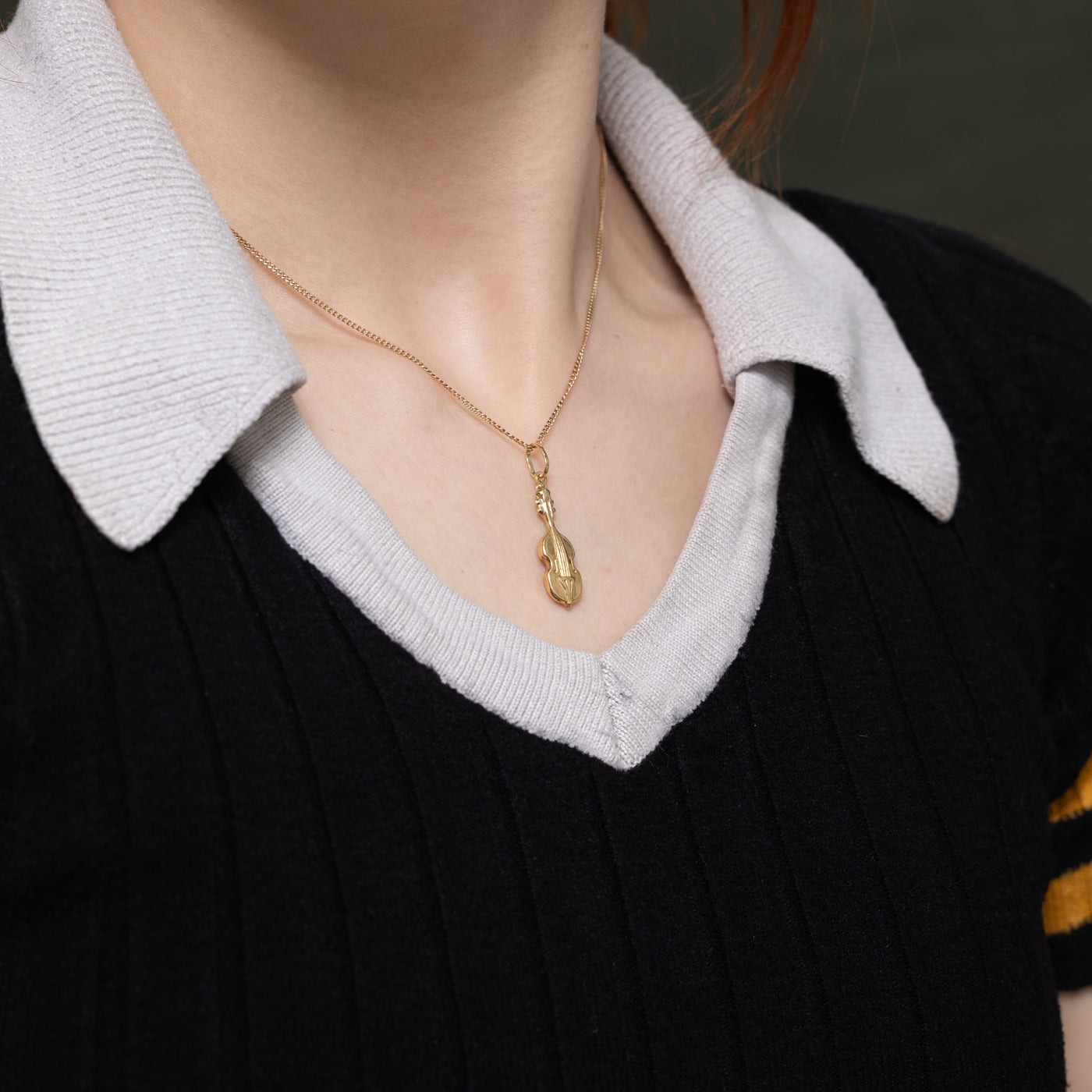 14k Yellow Gold Violin Charm