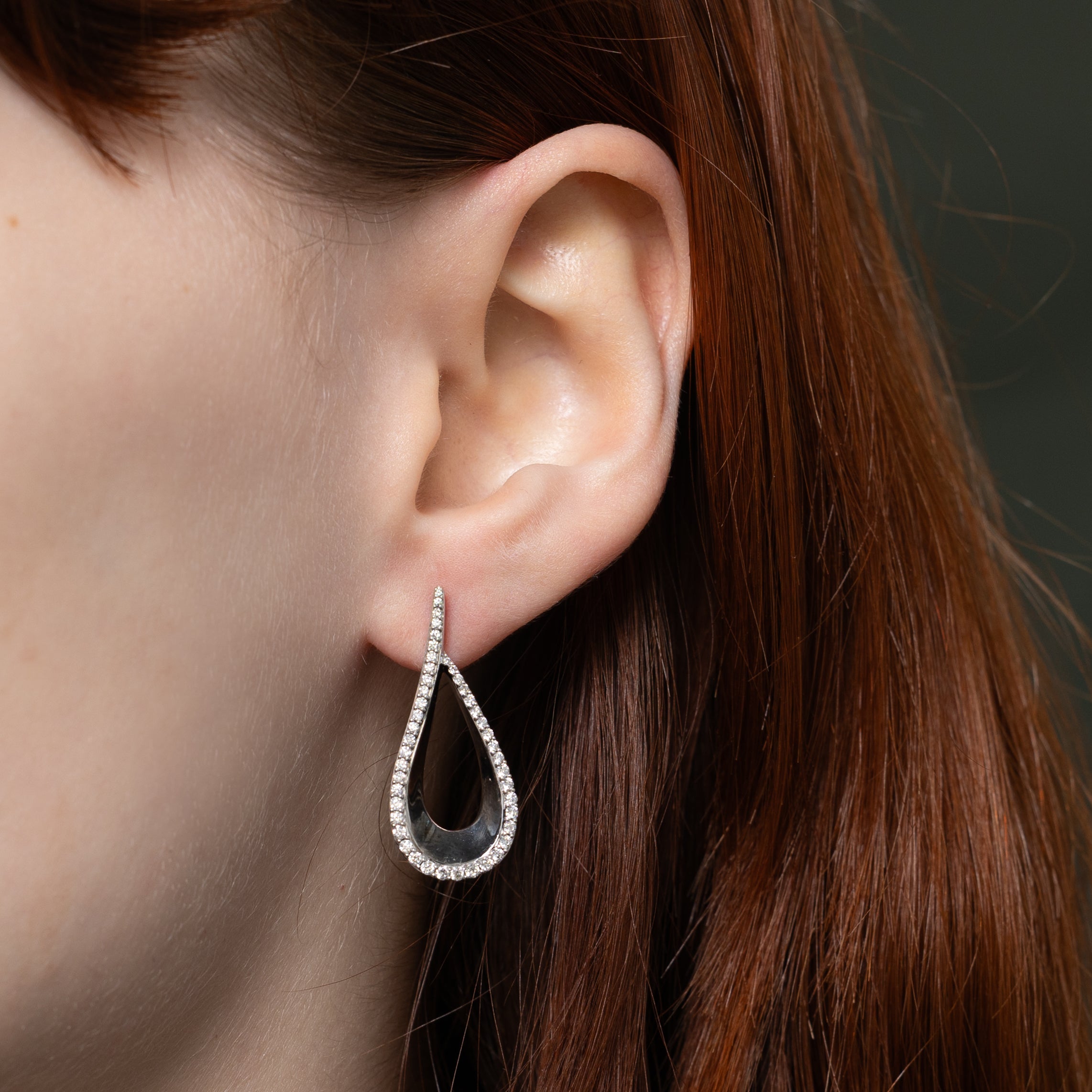Diamond Teardrop Drop Earrings | 0.76ctw