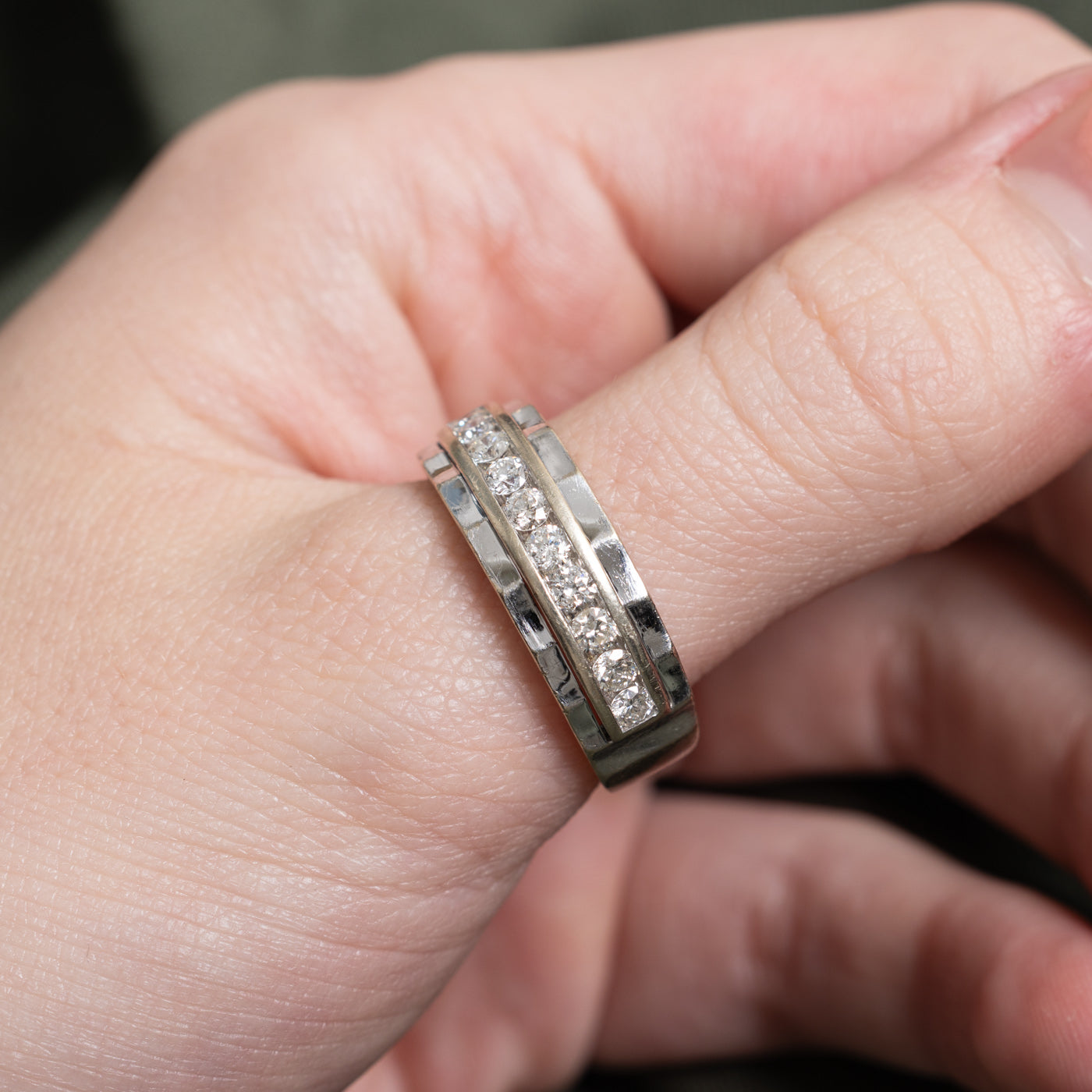 Channel Set Diamond Grooved Band | 0.74ctw | SZ 10.25 |