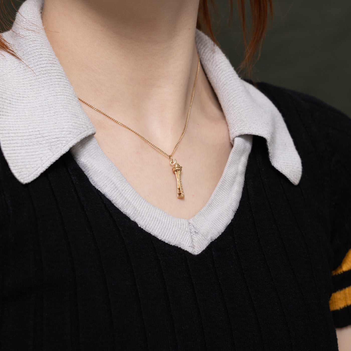 14k Yellow Gold Space Needle Charm