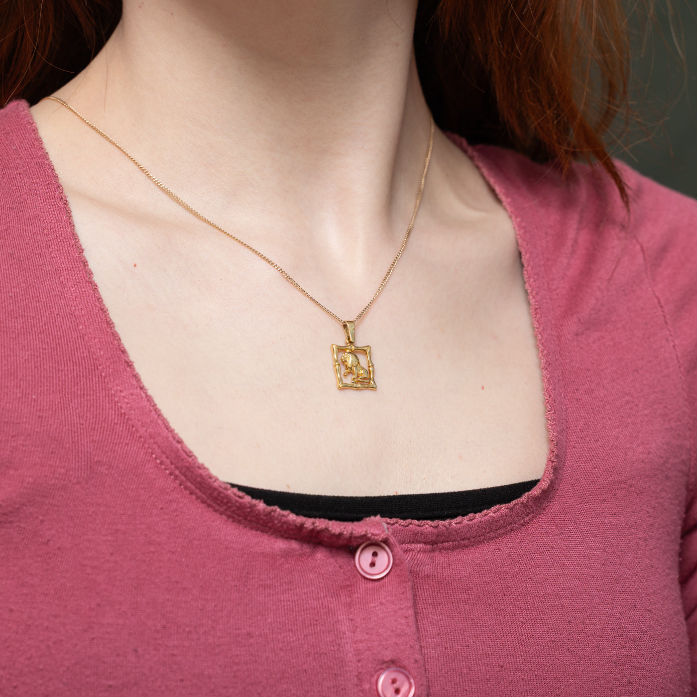 18k Yellow Gold Lion Pendant