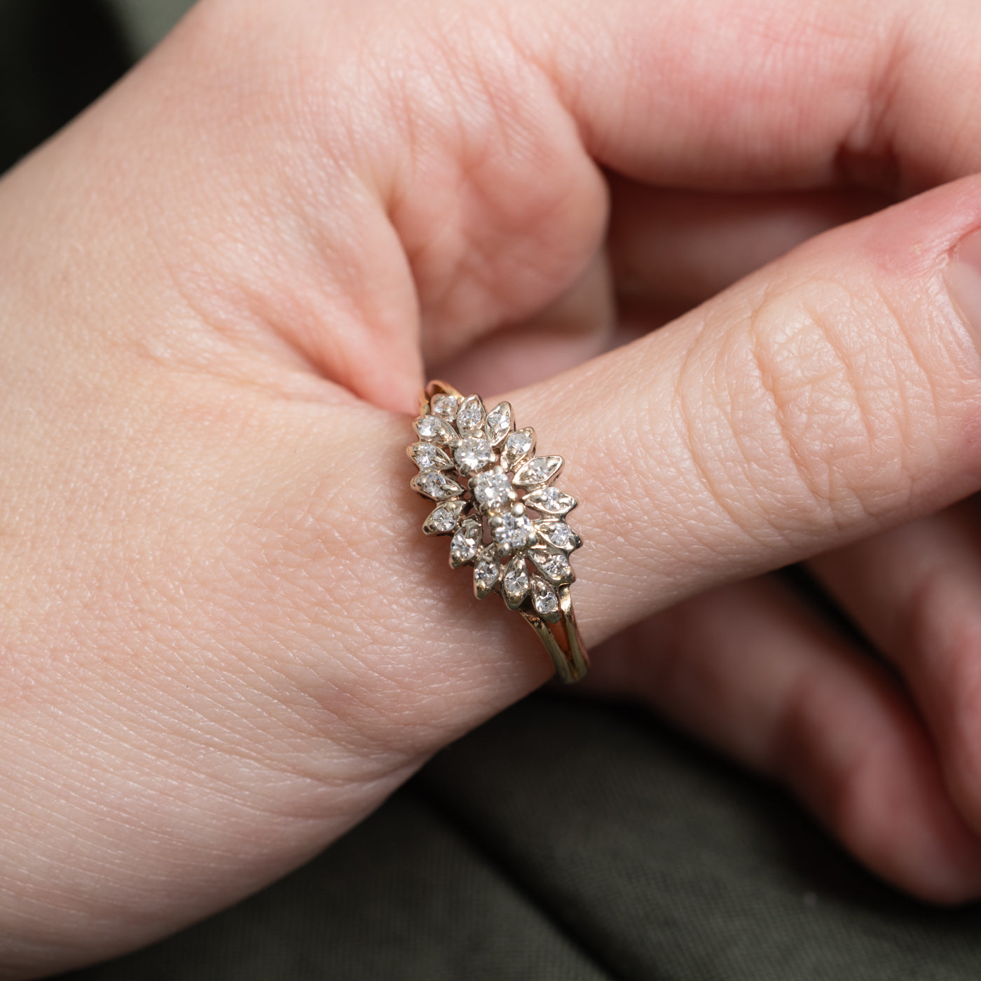 Diamond Cluster Openwork Ring | 0.34ctw | SZ 11.0 |