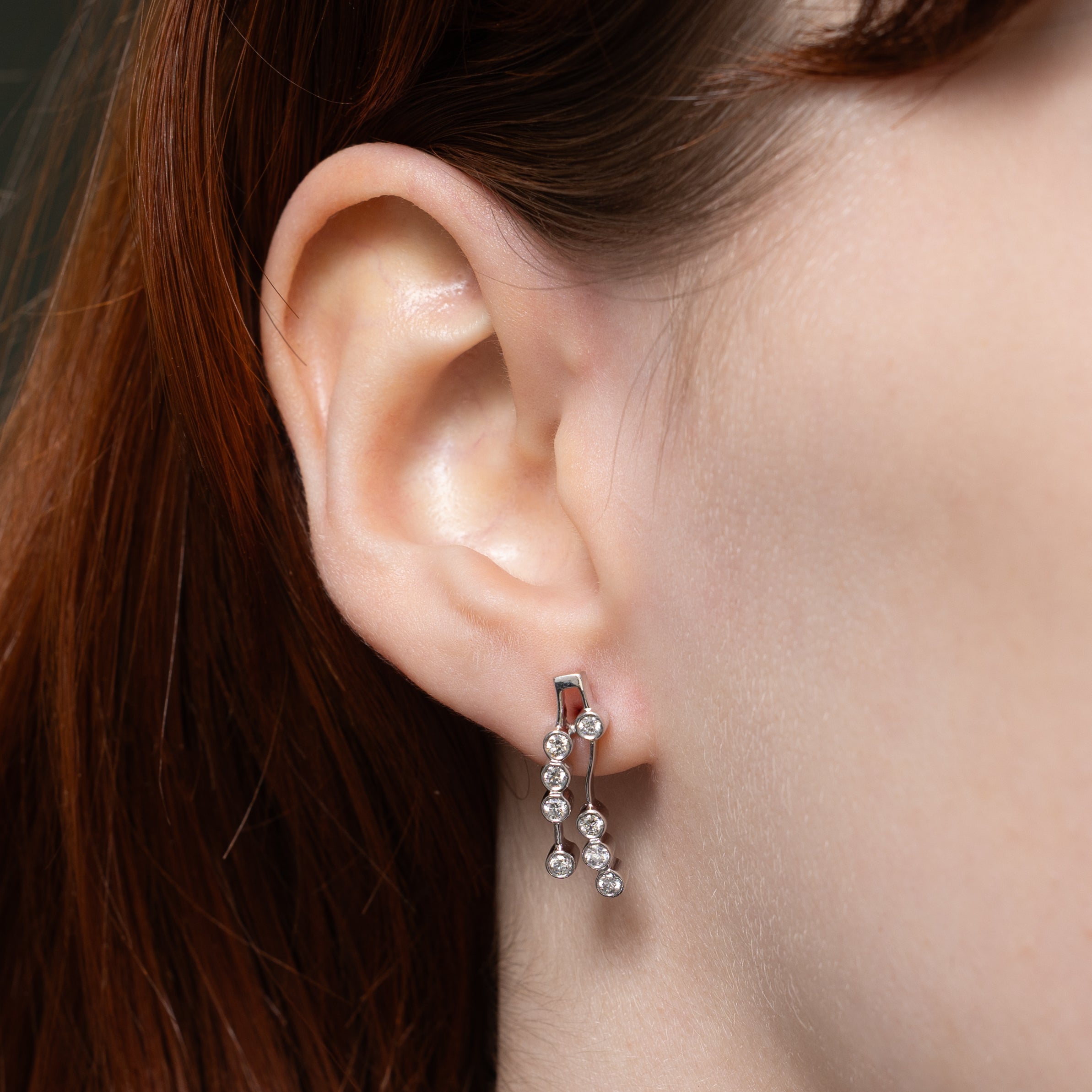 Bezel Set Diamond Constellation Drop Earrings | 0.50ctw