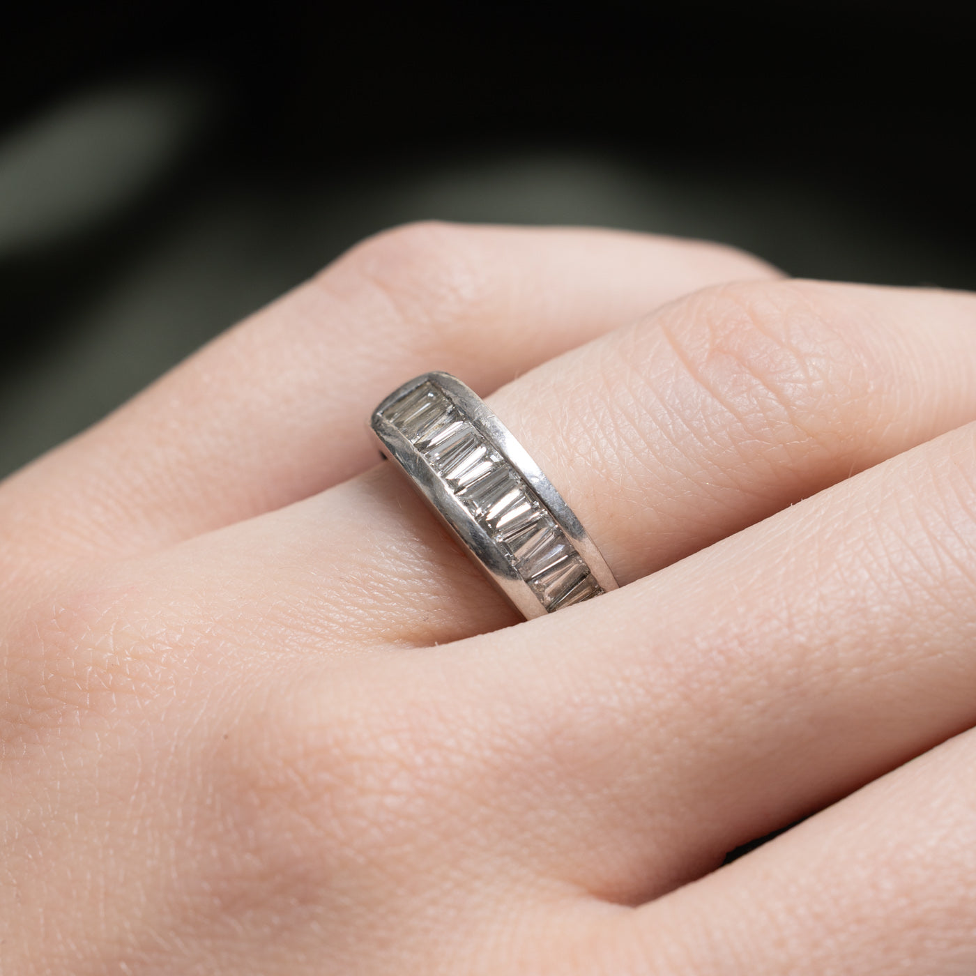 Baguette Cut Semi Eternity Diamond Band | 0.32ctw | SZ 5.25 |