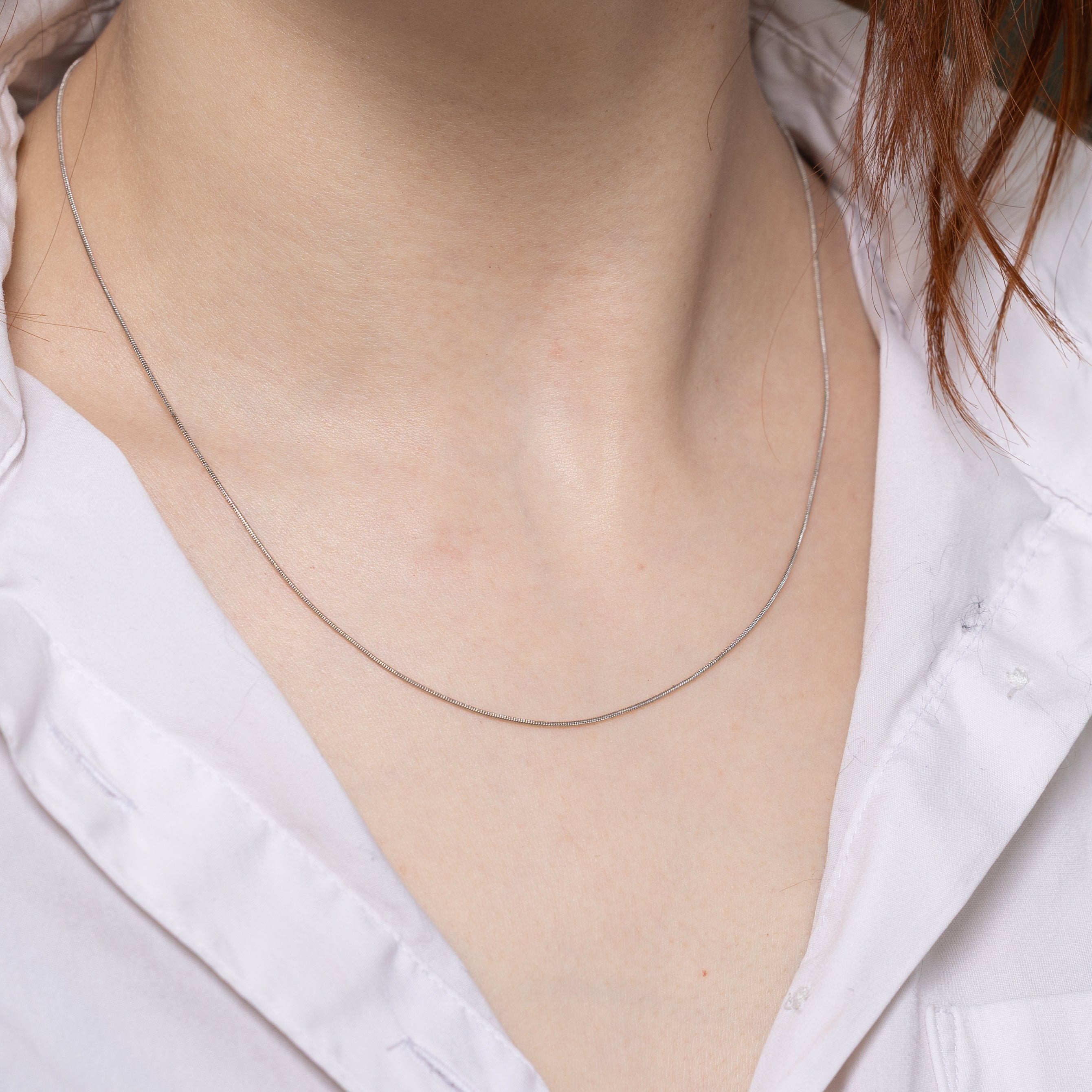 10k White Gold Snake Chain | 18"