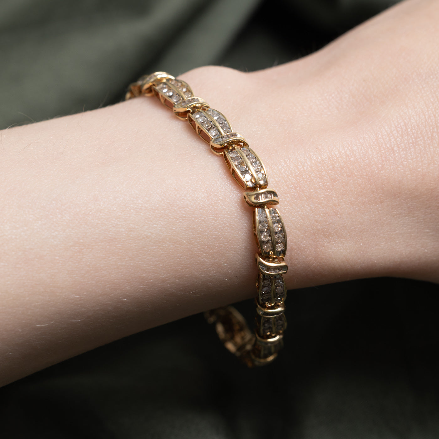 Multi Row Channel Set Diamond Tennis Bracelet | 1.45ctw | 7"