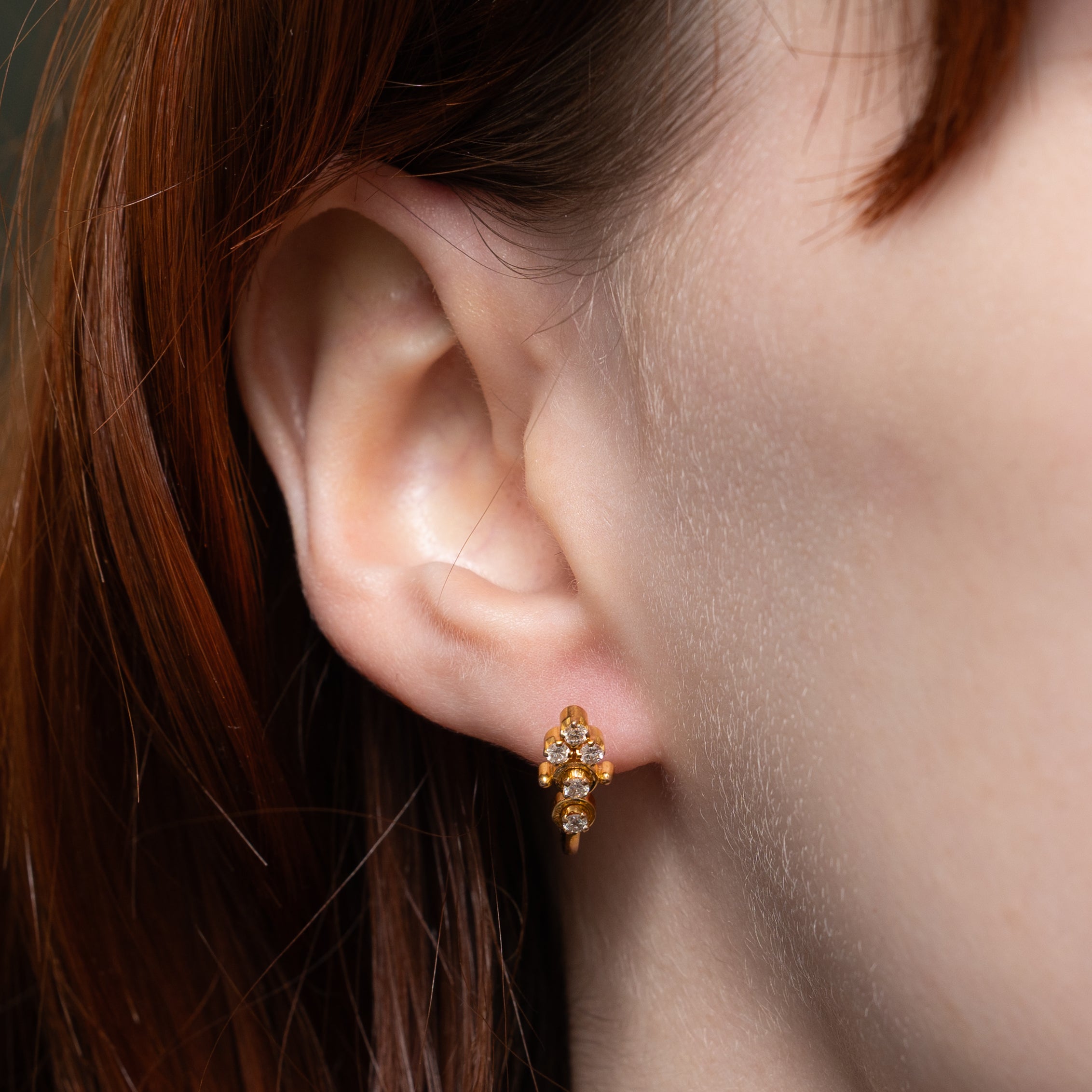 Diamond Cluster Stud Earrings | 0.35ctw