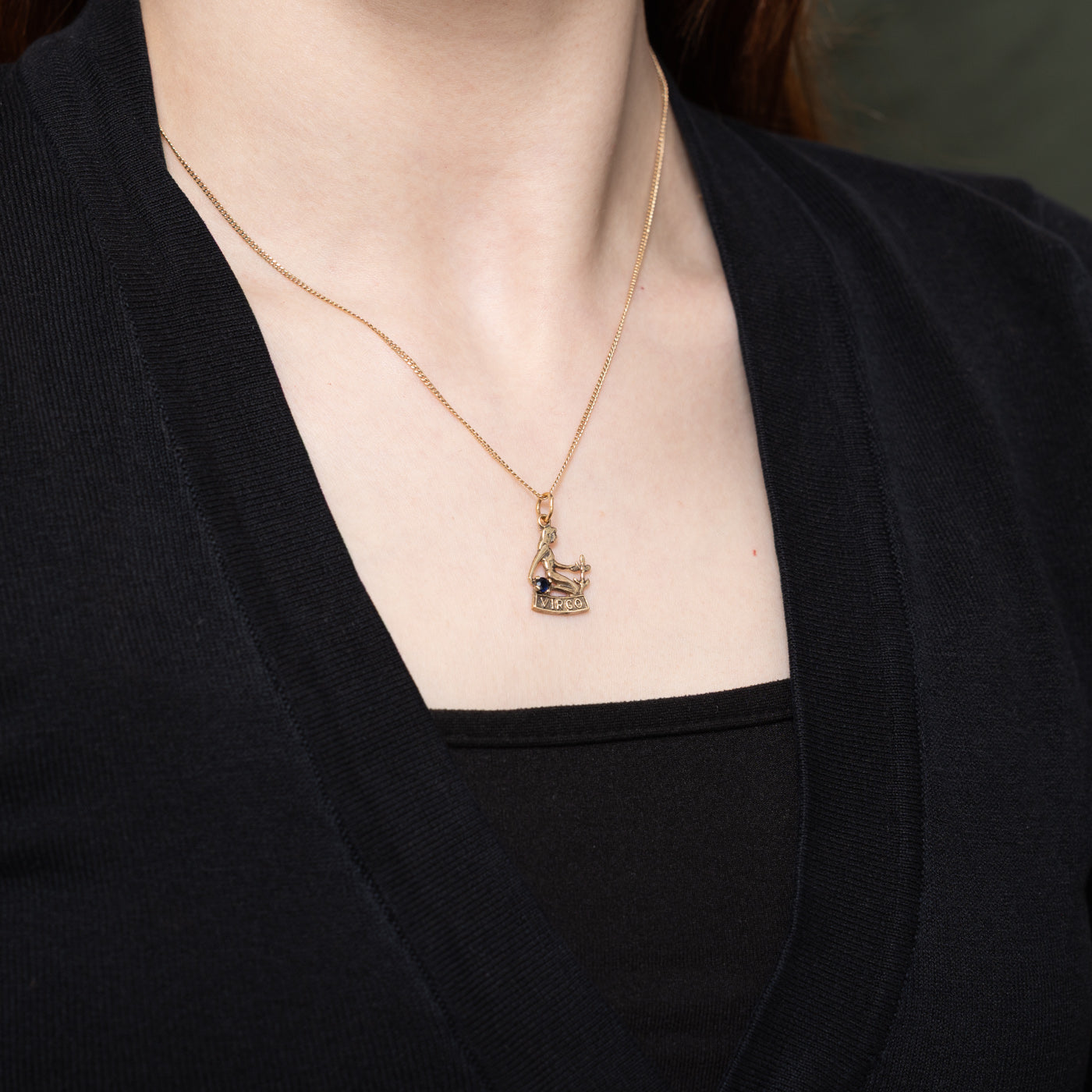 Sapphire Virgo Zodiac Charm