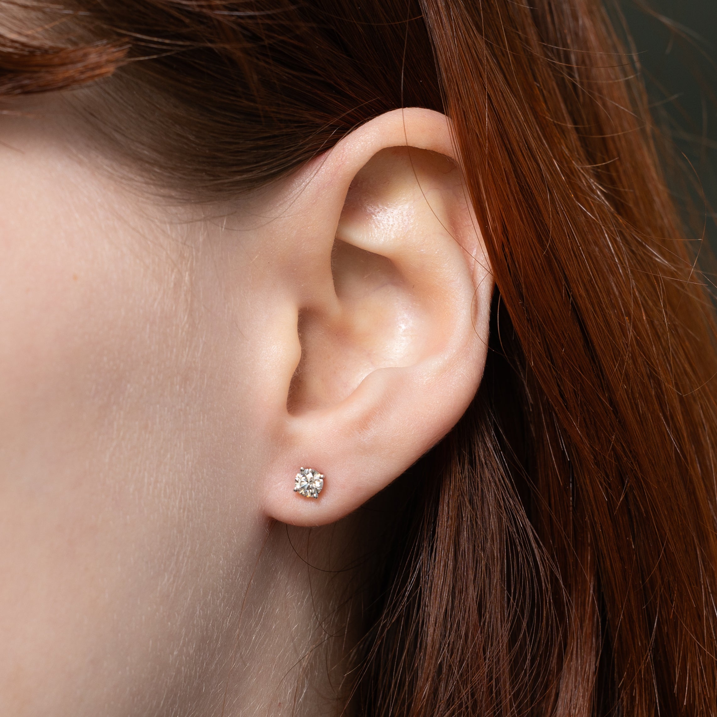 Solitaire Diamond Stud Earrings | 0.44ctw