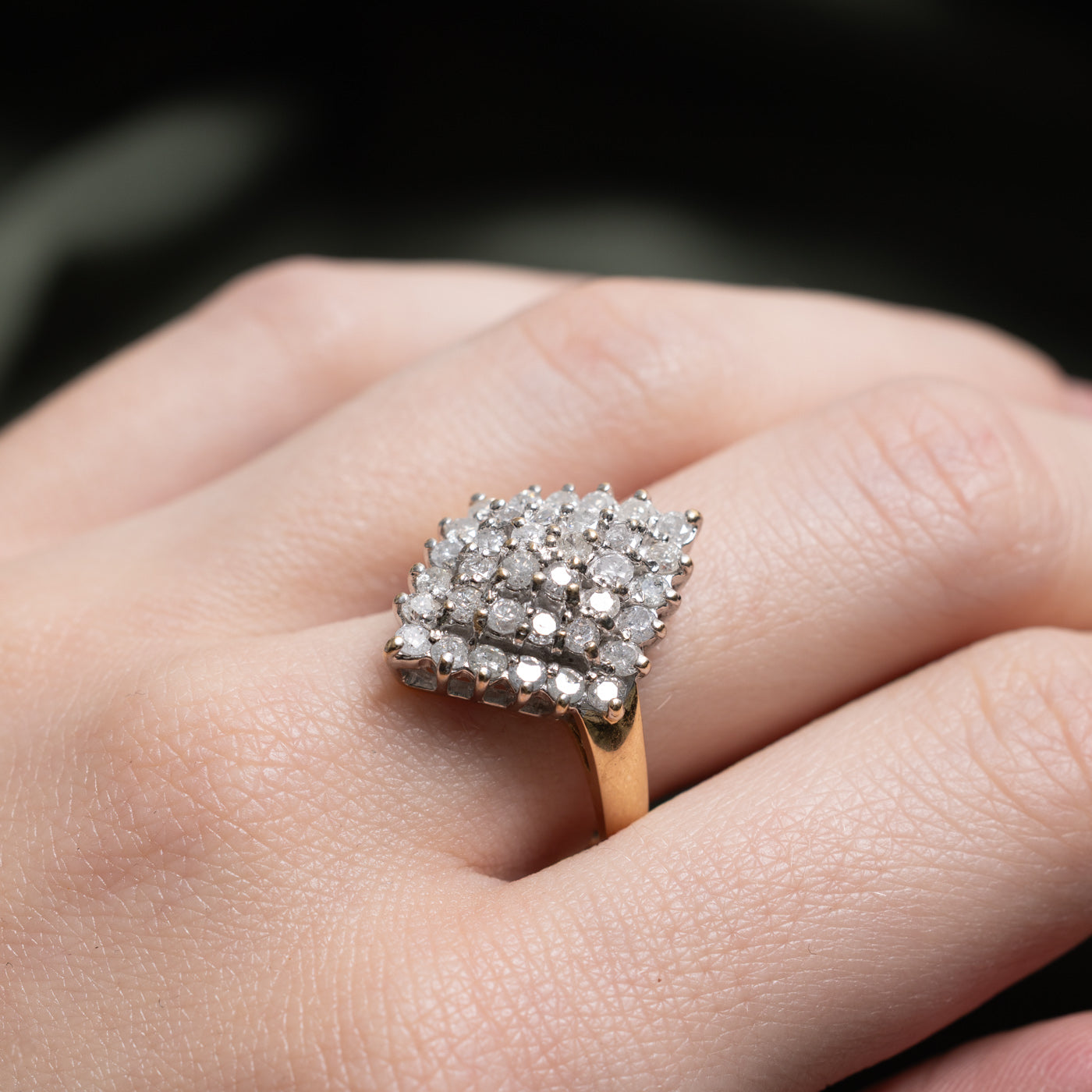 Diamond Cluster Cocktail Ring | 1.6ctw | SZ 8.25 |