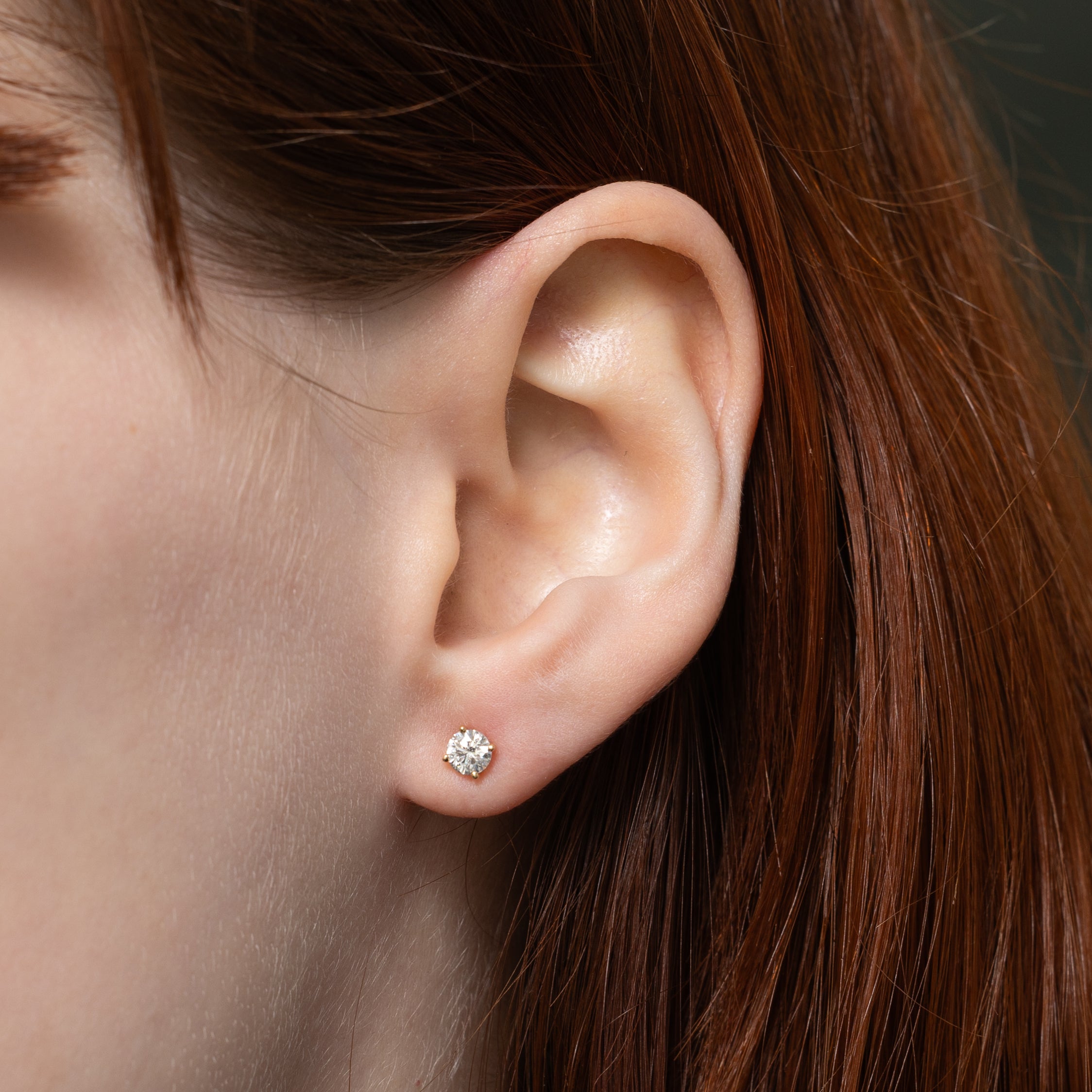 Solitaire Diamond Stud Earrings | 0.36ctw