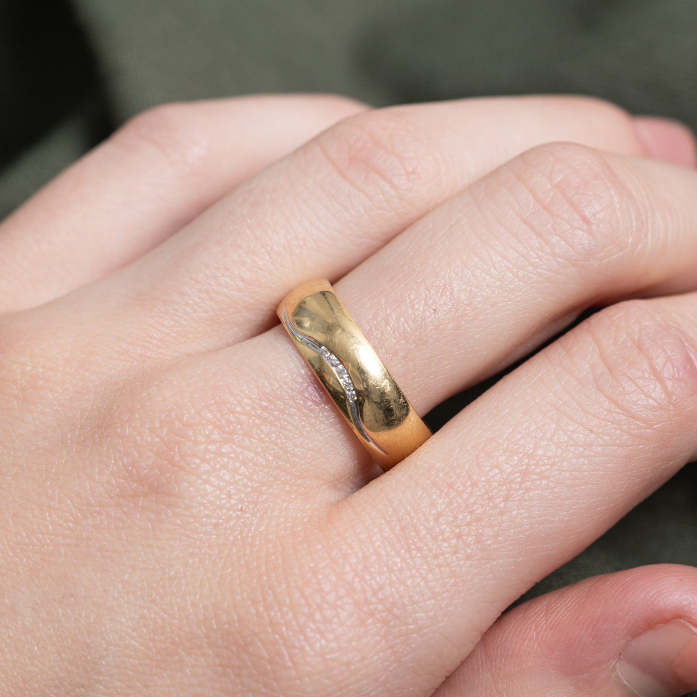 Wave Channel Set Diamond Band | 0.02ctw | 6.20mm | SZ 7.75 |