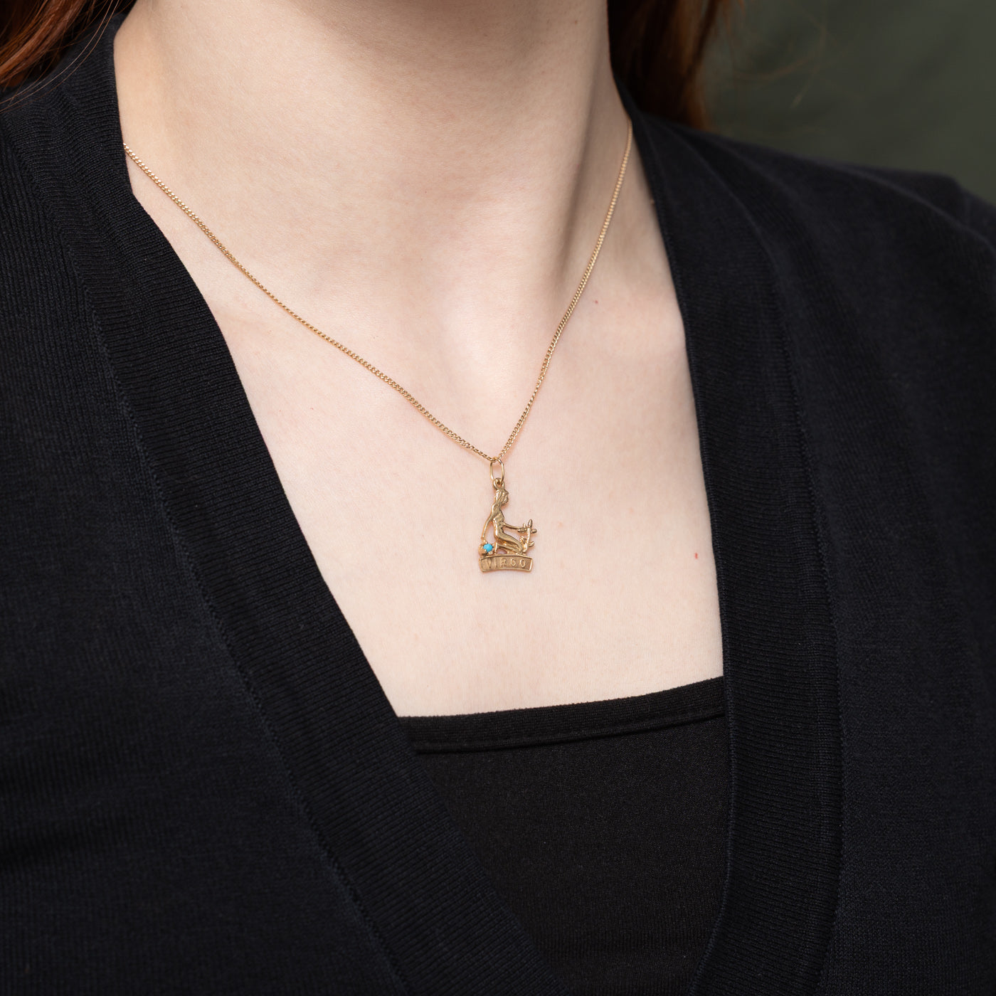 Turquoise Virgo Zodiac Charm