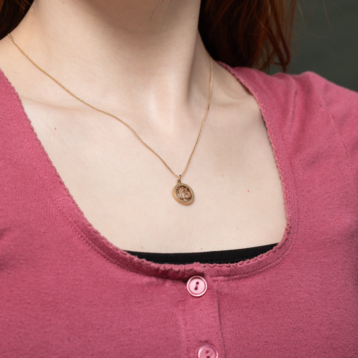 9k Yellow Gold "13" Charm
