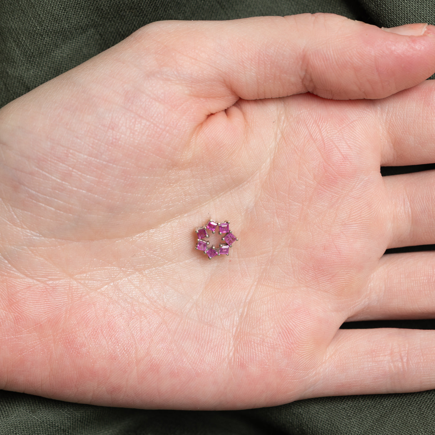 Square Cut Ruby Geometric Pendant