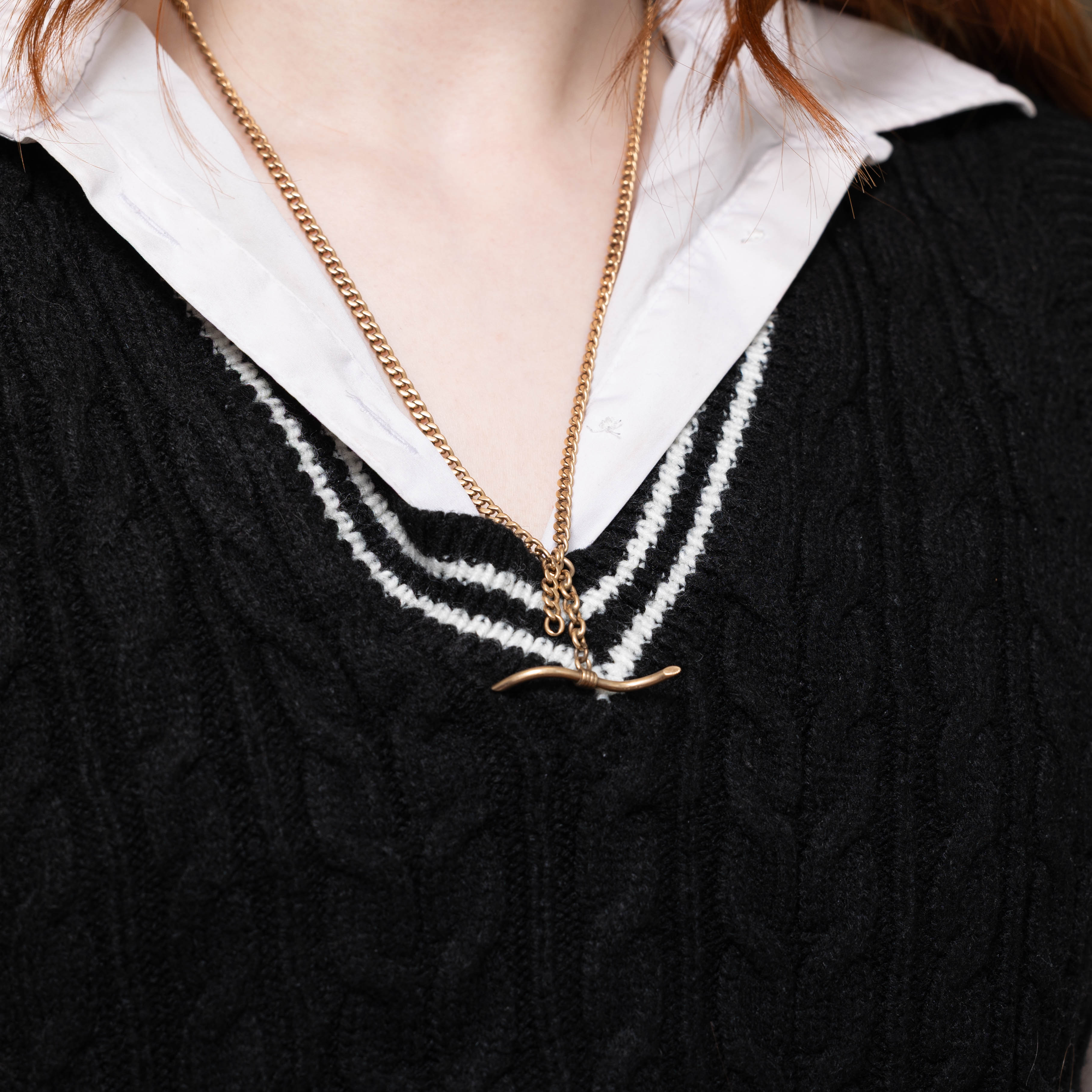 14k Curb Link Toggle Necklace | 21"