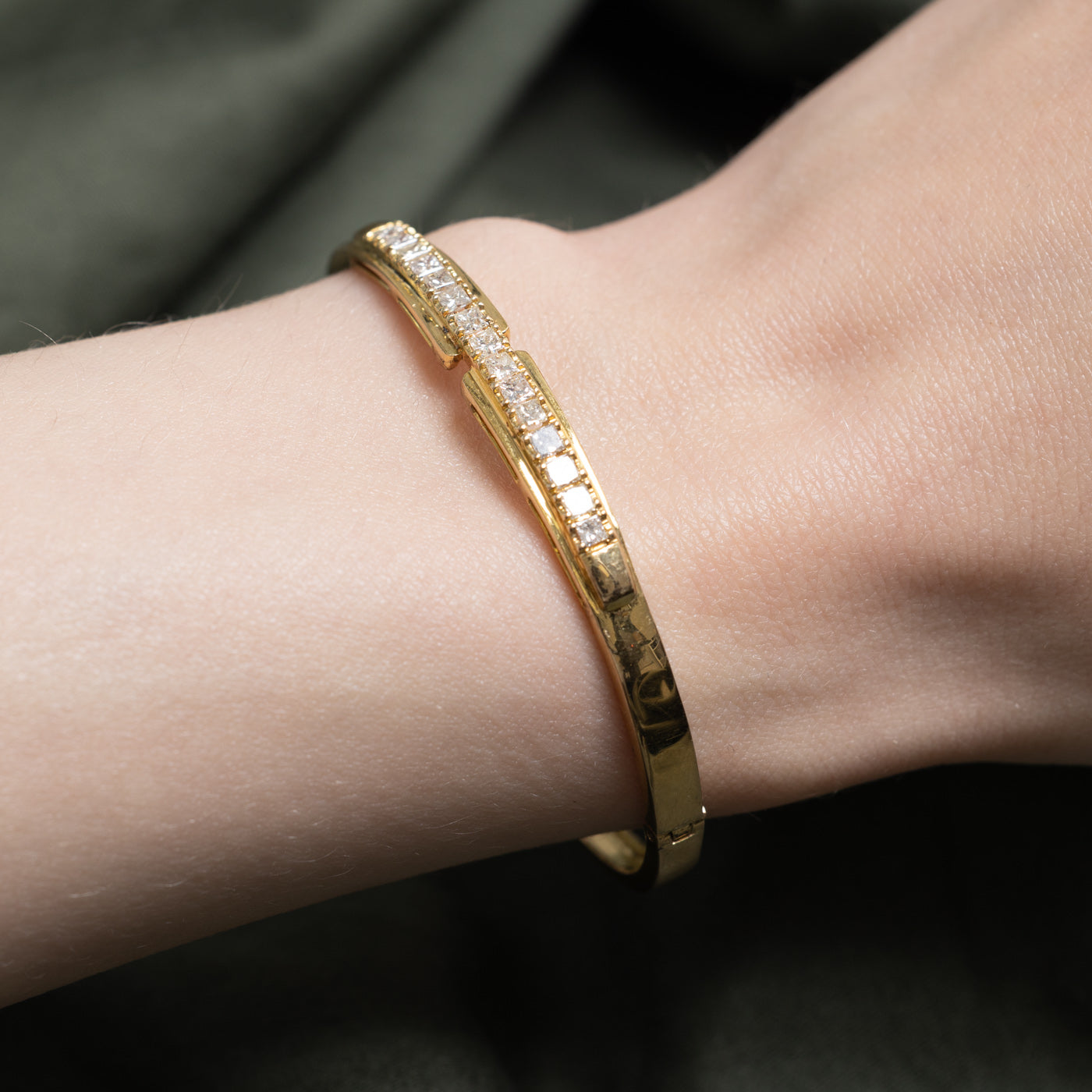 Princess Cut Diamond Bangle | 0.82ctw | 7"