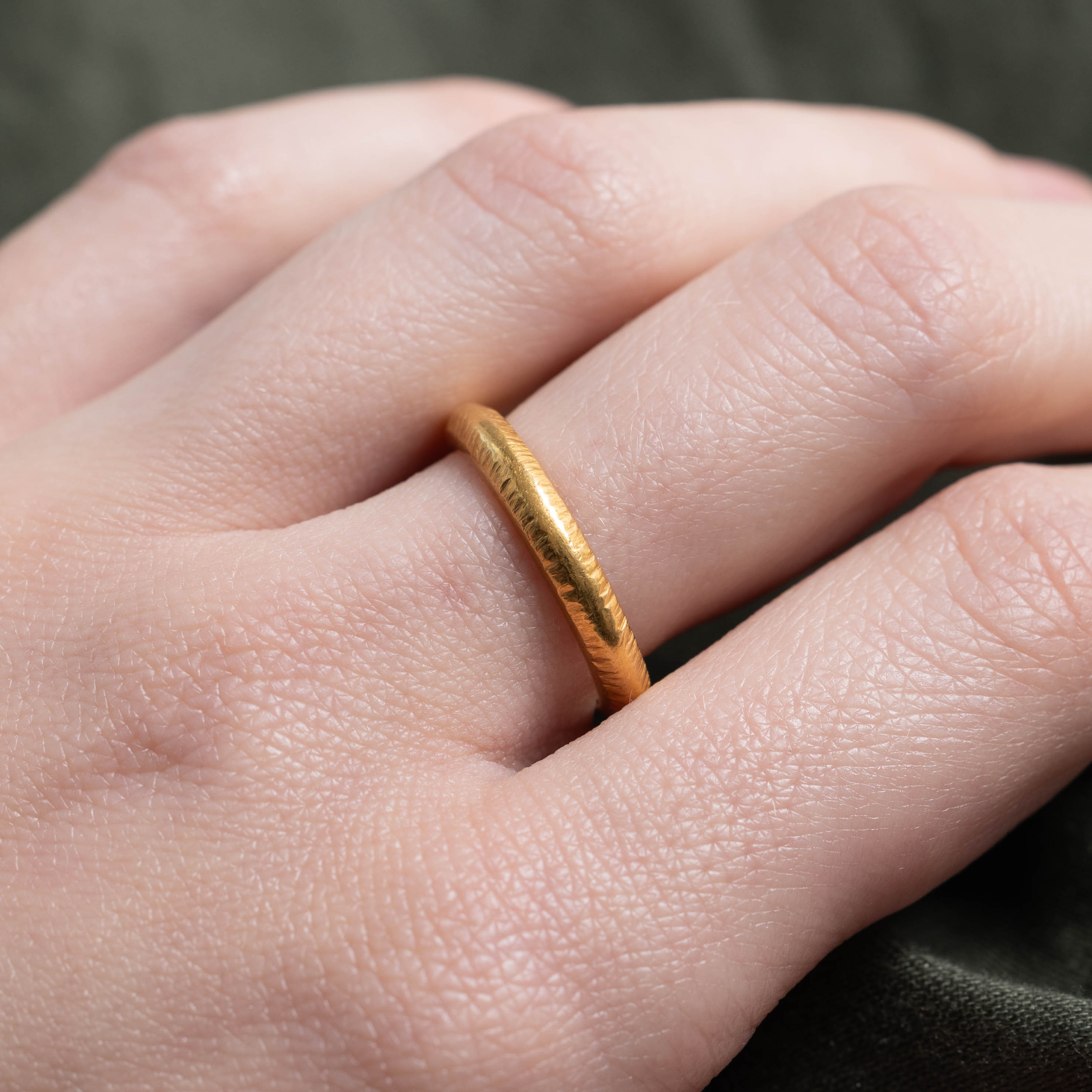 1925 Birmingham 22k Fluted Band | 3.20mm | SZ 6.5