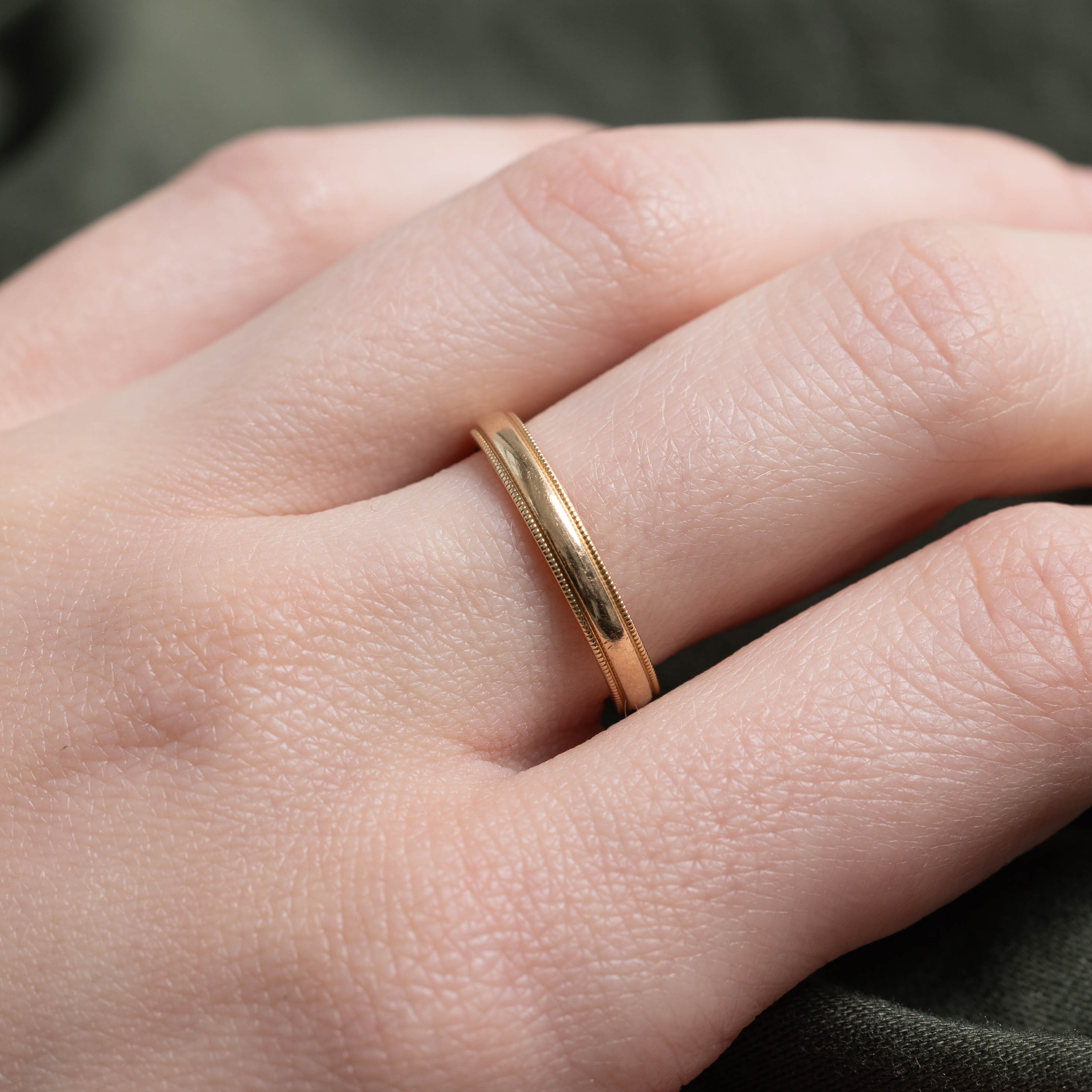 ‘Birks’ 14k Yellow Gold Milgrained Band | 2.95mm | SZ 6