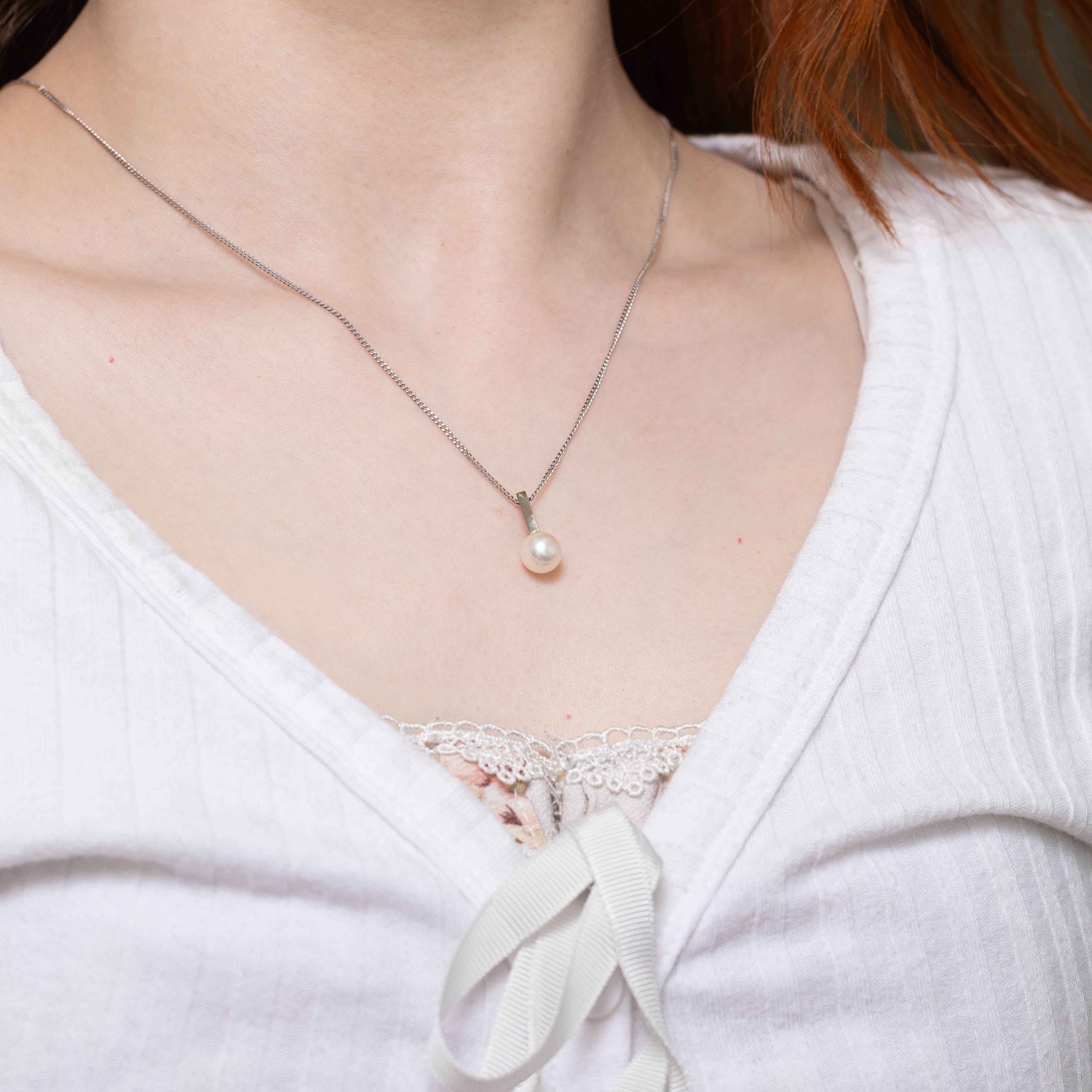 14k Pearl Drop Pendant