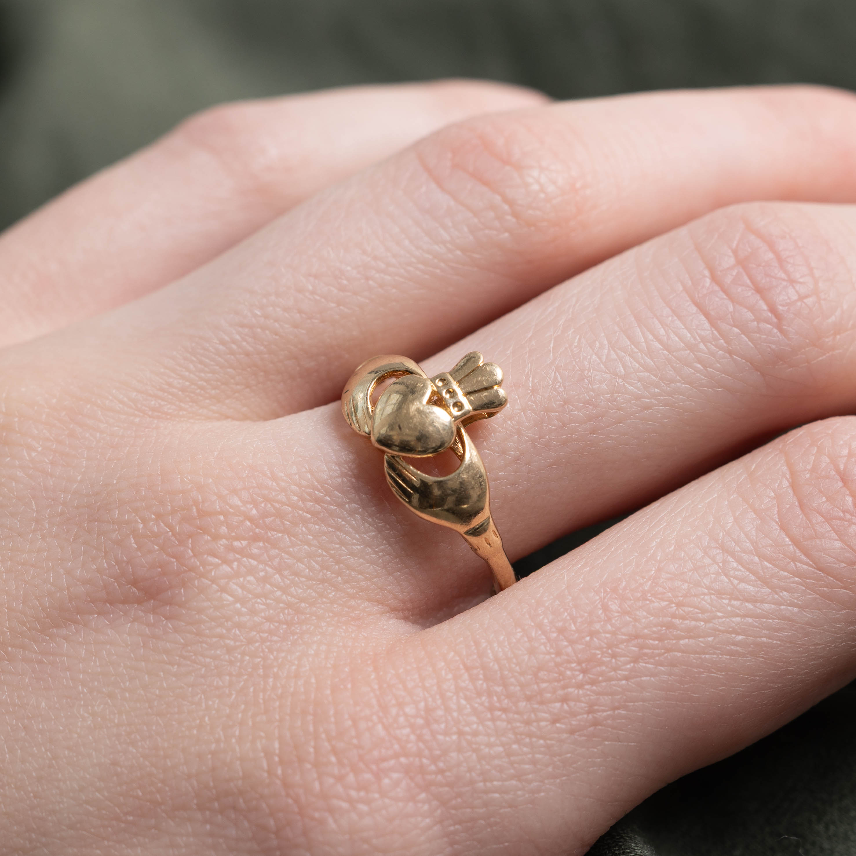 14k Yellow Gold Claddagh Ring | SZ 8.25