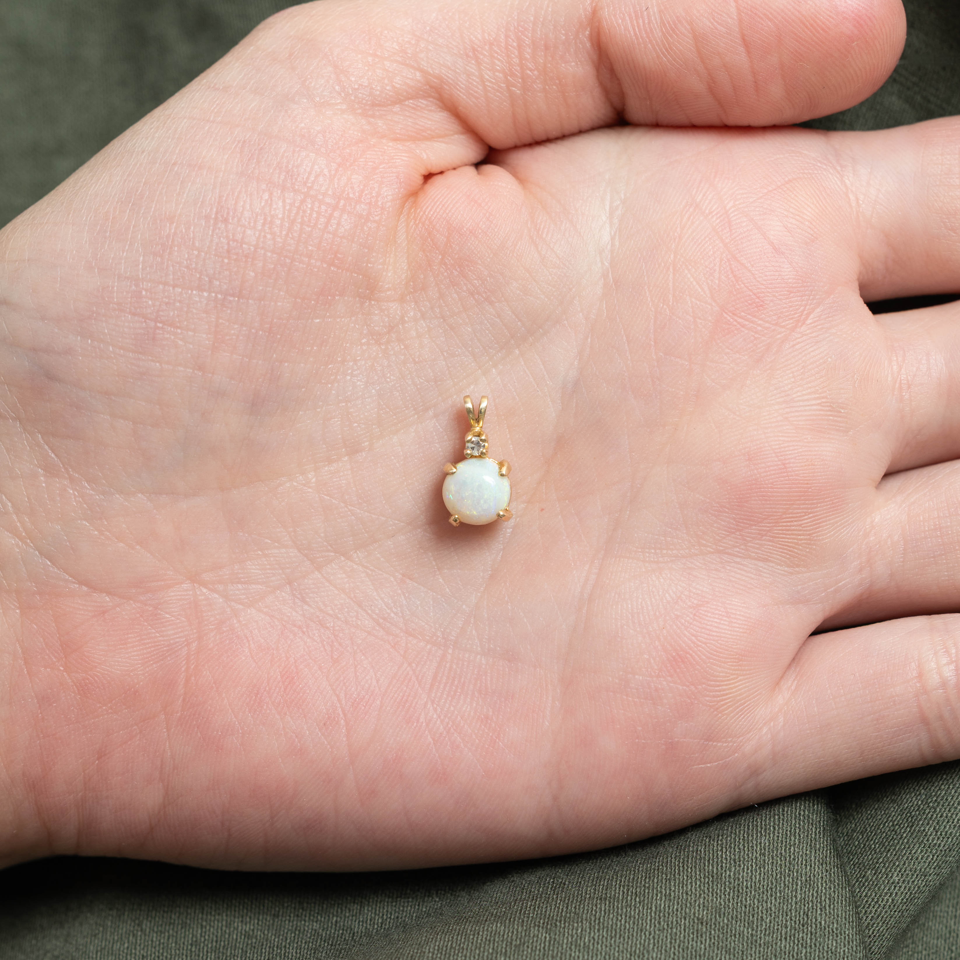 14k Opal & Diamond Pendant