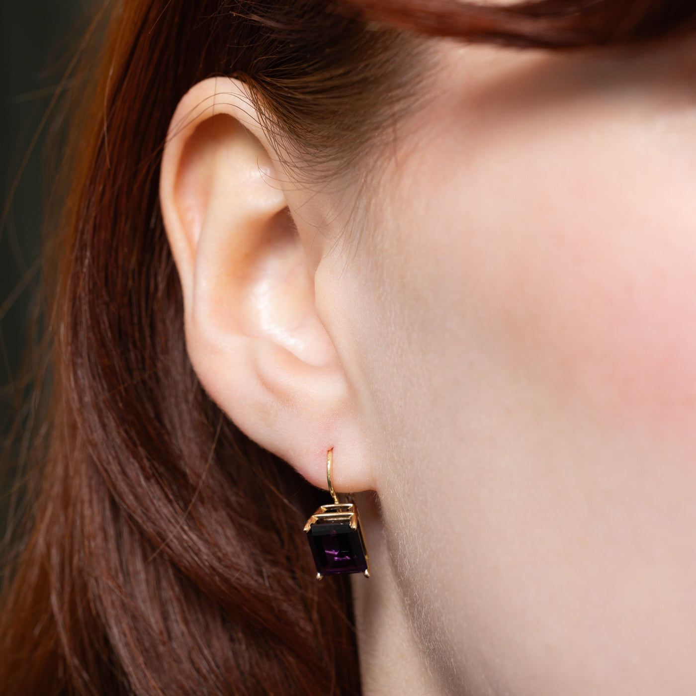 Boucles d'oreilles pendantes en améthyste 14 carats | 4,00 ct