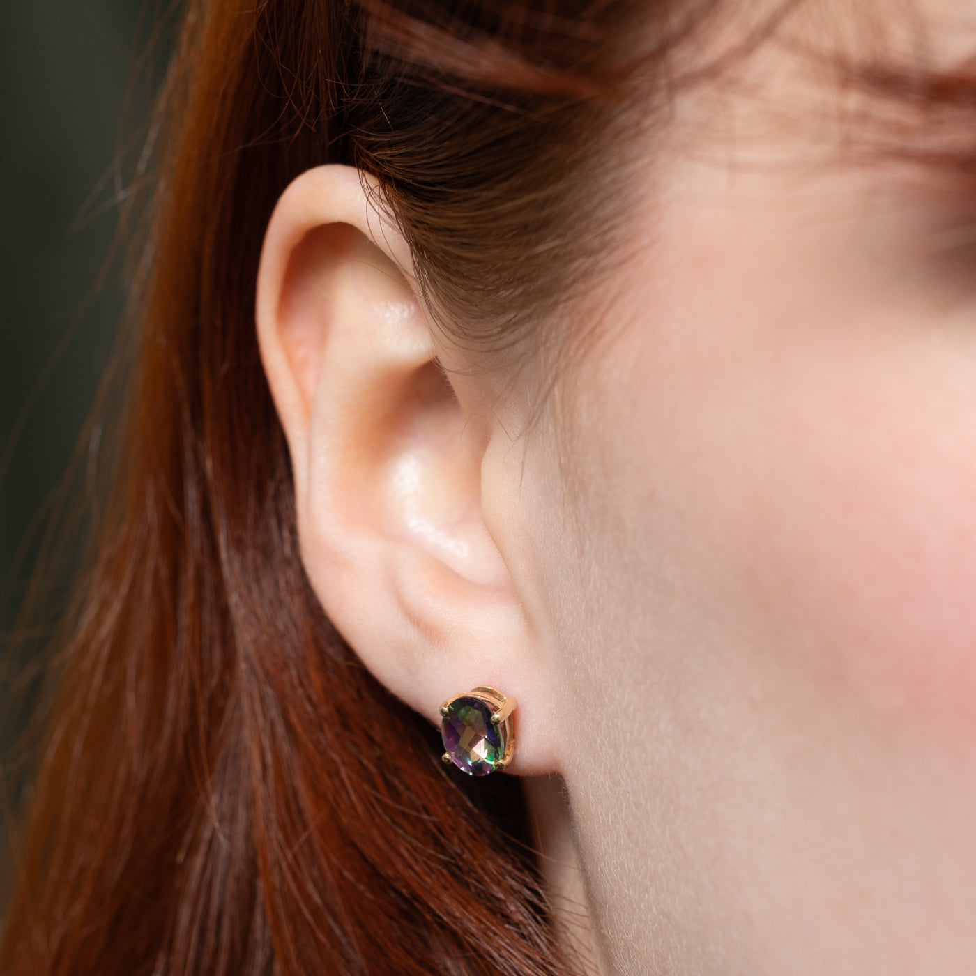 14K Mystic Topaz Stud Earrings | 2.60ctw