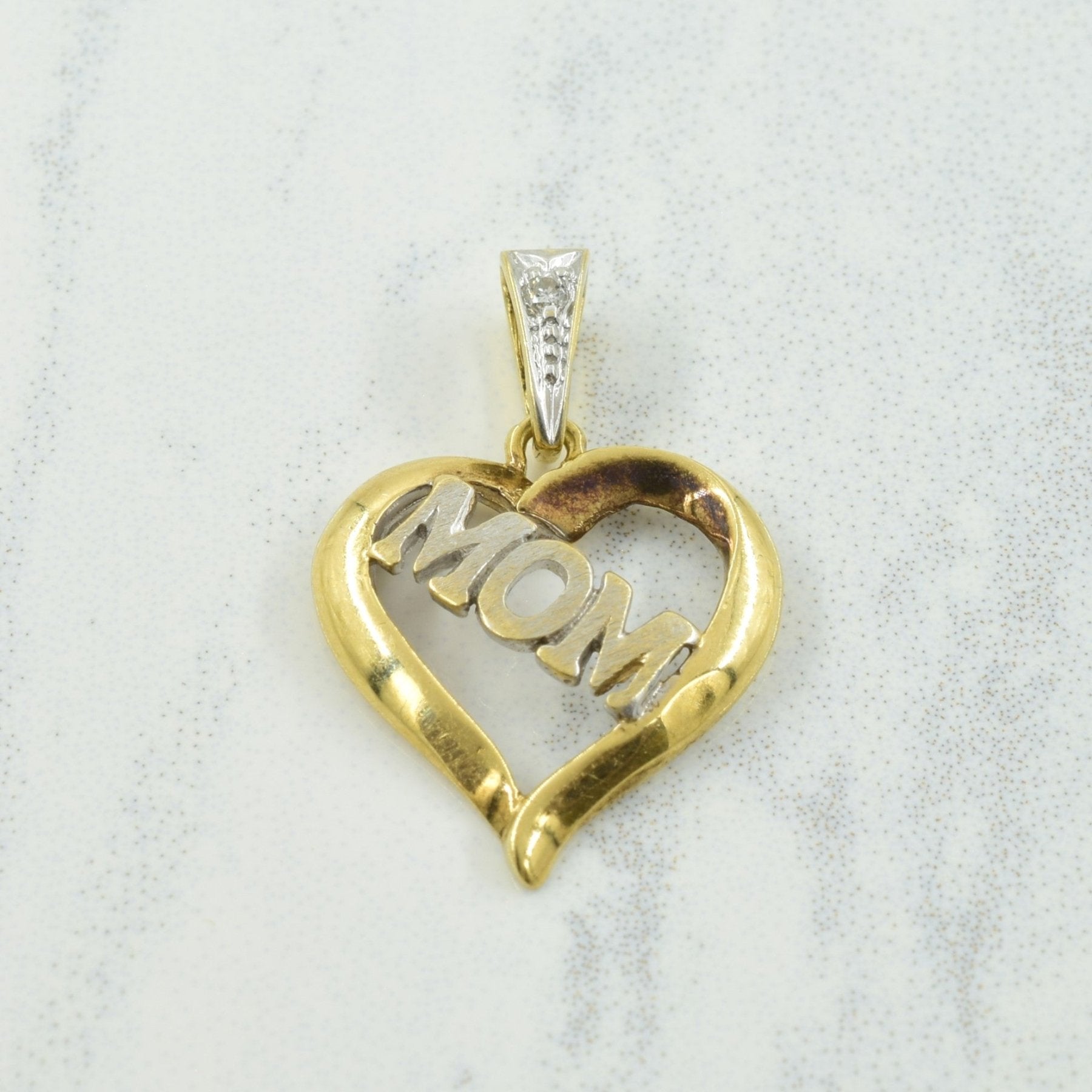 'Mom' Diamond Heart Pendant | 0.01ct | - 100 Ways