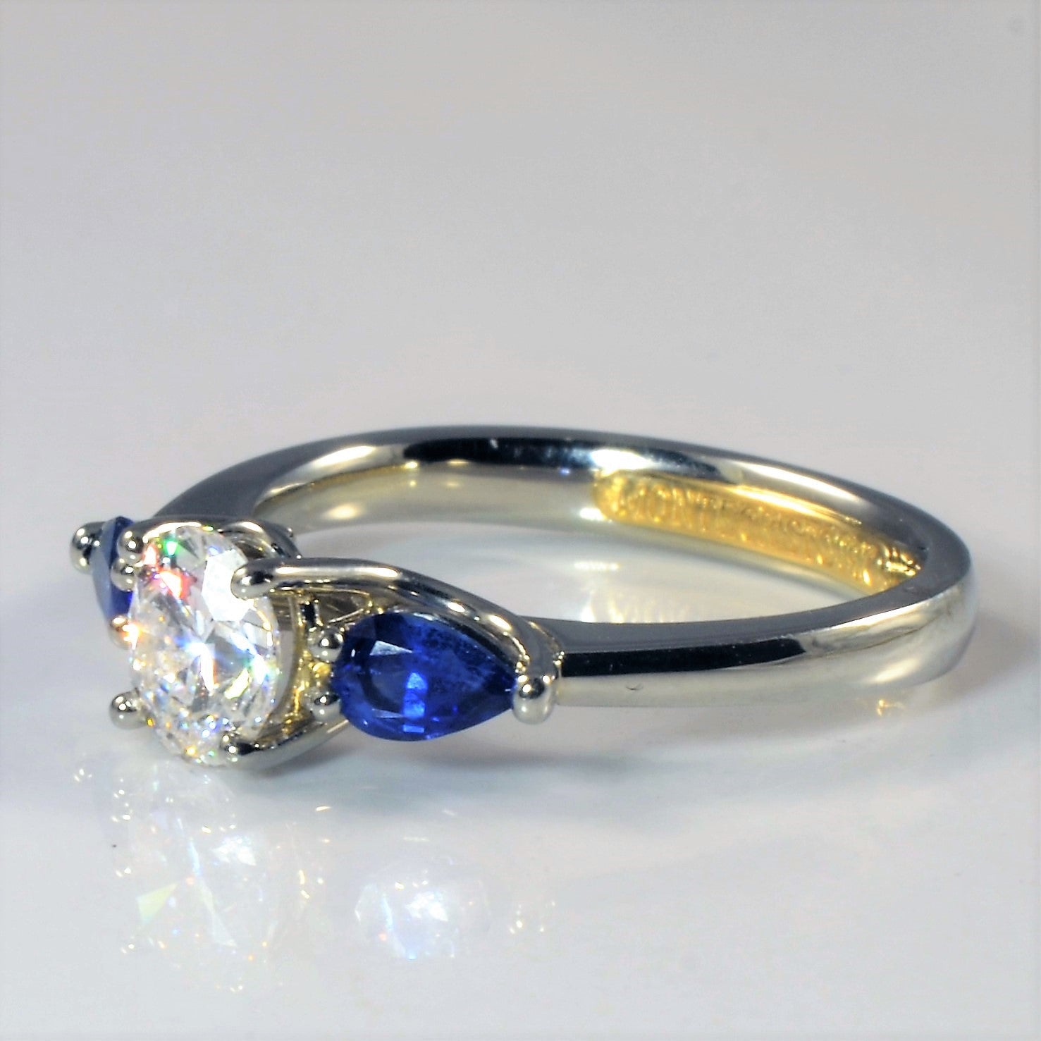 'Montecristo' Oval Diamond & Sapphire Ring | 0.73ct, 0.50ctw | SZ 6 | - 100 Ways