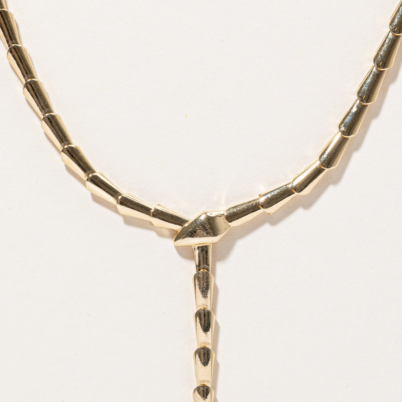 18k Yellow Gold Snake Lariat Necklace | 17" |