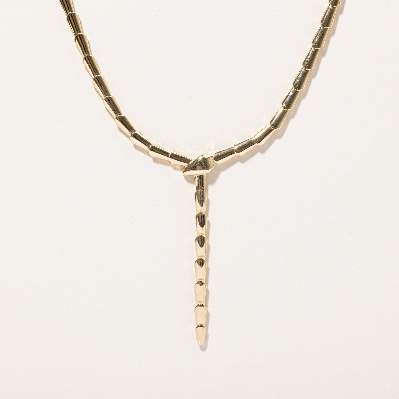 18k Yellow Gold Snake Lariat Necklace | 17" |