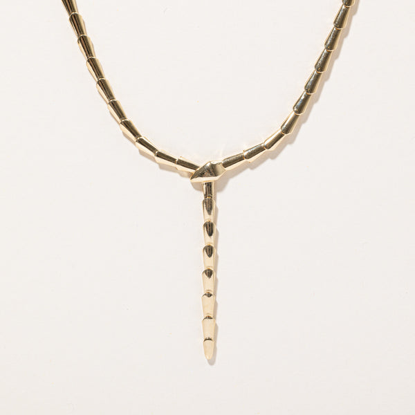 18k Yellow Gold Snake Lariat Necklace | 17