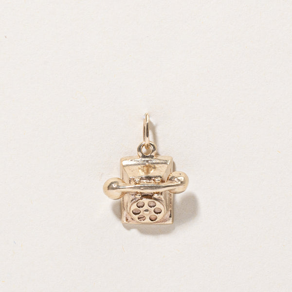 10k Yellow Gold Rotary Phone Charm