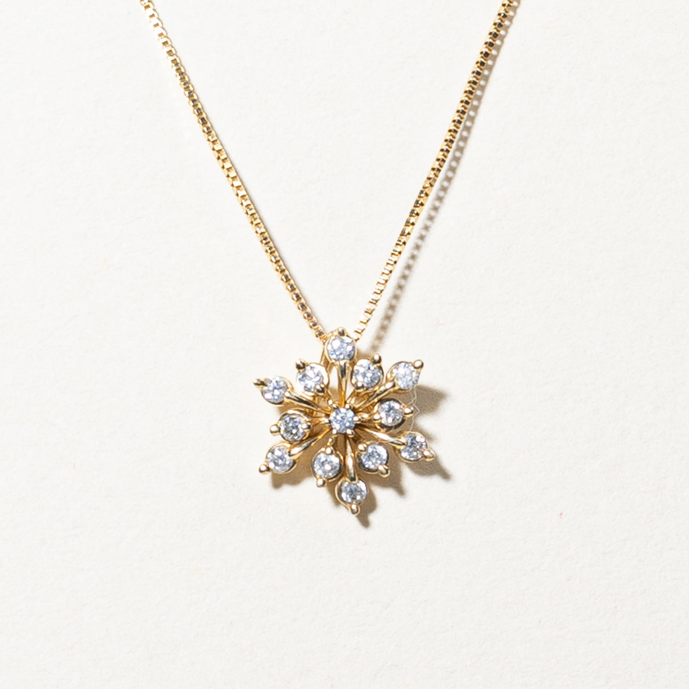 Collier pendentif flocon de neige en diamant | 0,13 ct | 50,8 cm | 