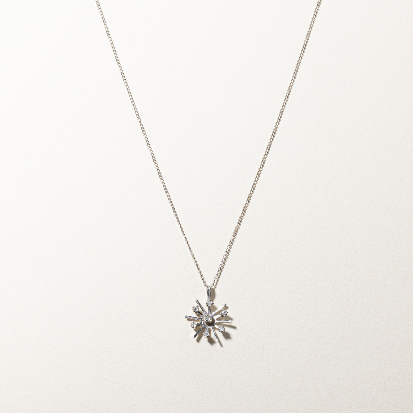 Diamond Snowflake Pendant Necklace | 0.15ctw | 18"|